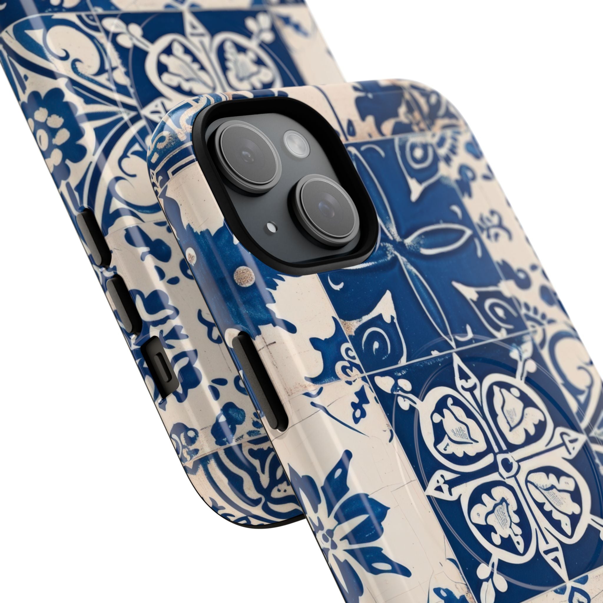 Ornate Blue Tiles iPhone 15 - Tough+