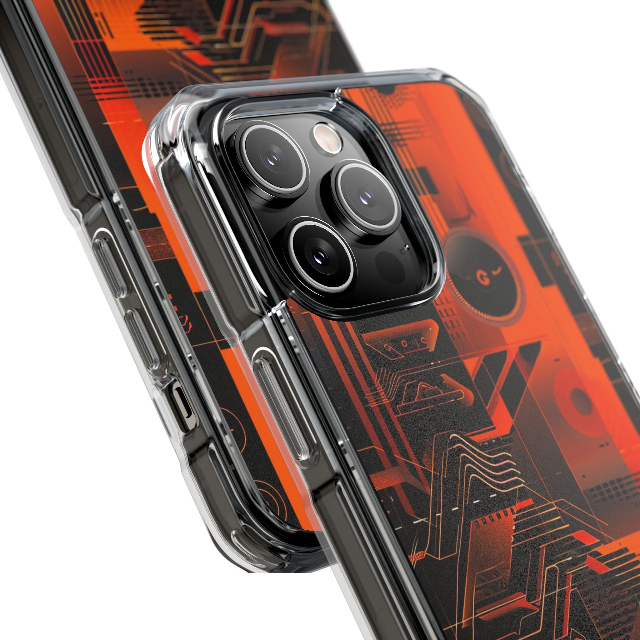 Orange Circuit Dreams iPhone 14 - Impact Clear+