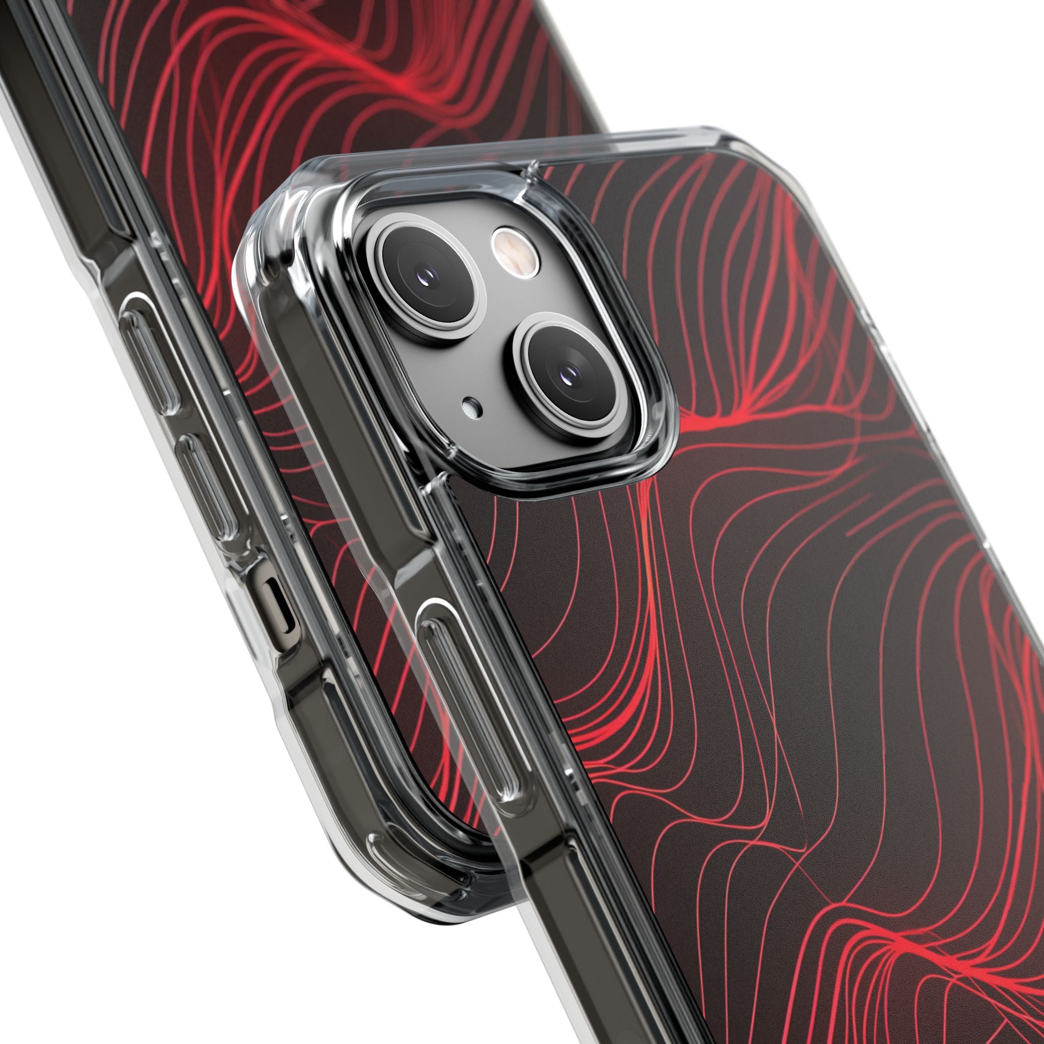 Crimson Waveform Flow iPhone 14 - Impact Clear+