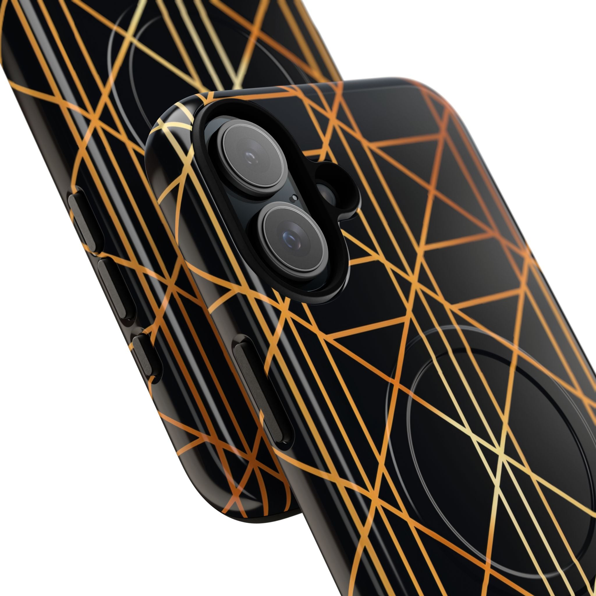 Golden Geometric Elegance iPhone 16 - Tough+