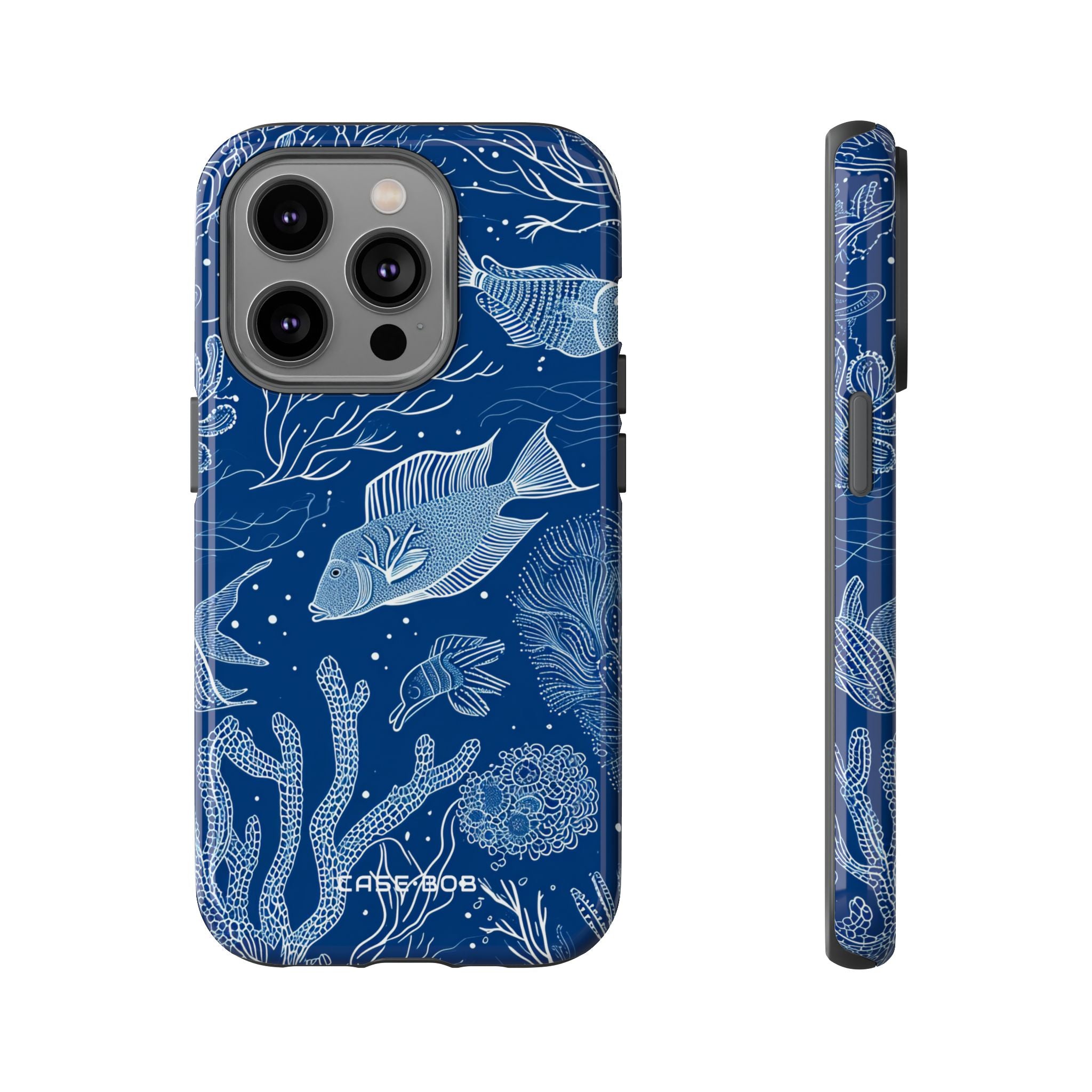 Navy Scale Reef iPhone 14 Pro Case - Tough