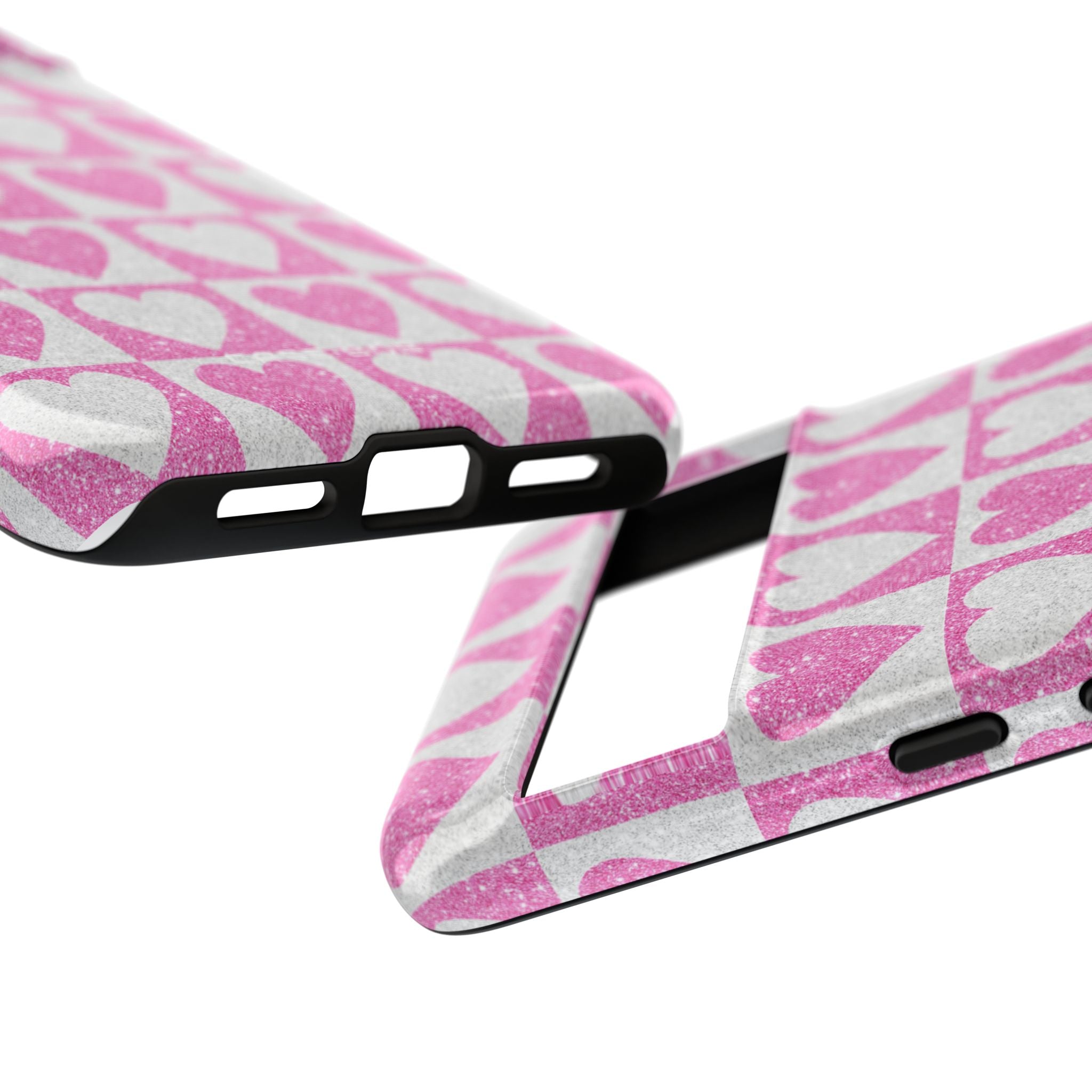 Glitter Heart Grid Google Pixel 8 Pro Case - Tough