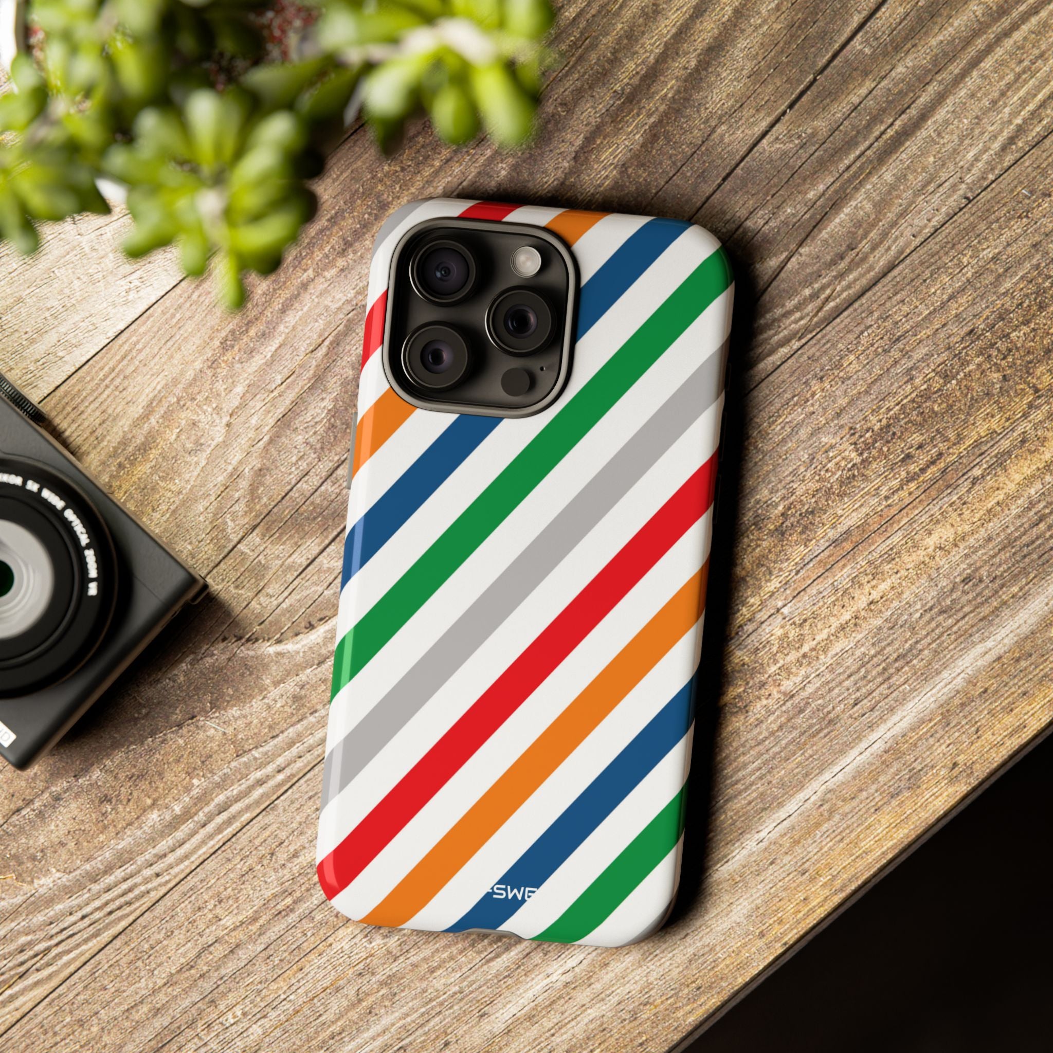 Vibrant Geometric Stripes - iPhone Case