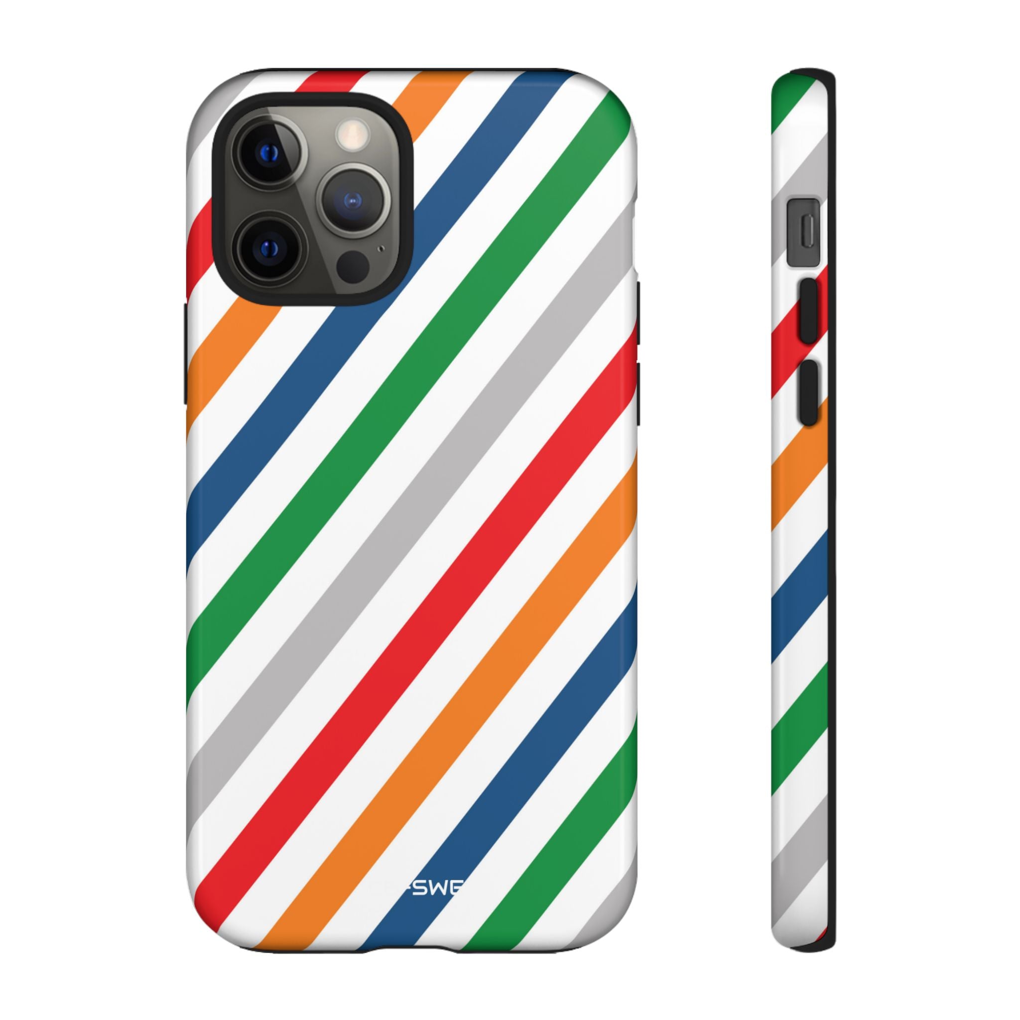 Vibrant Geometric Stripes - iPhone Case