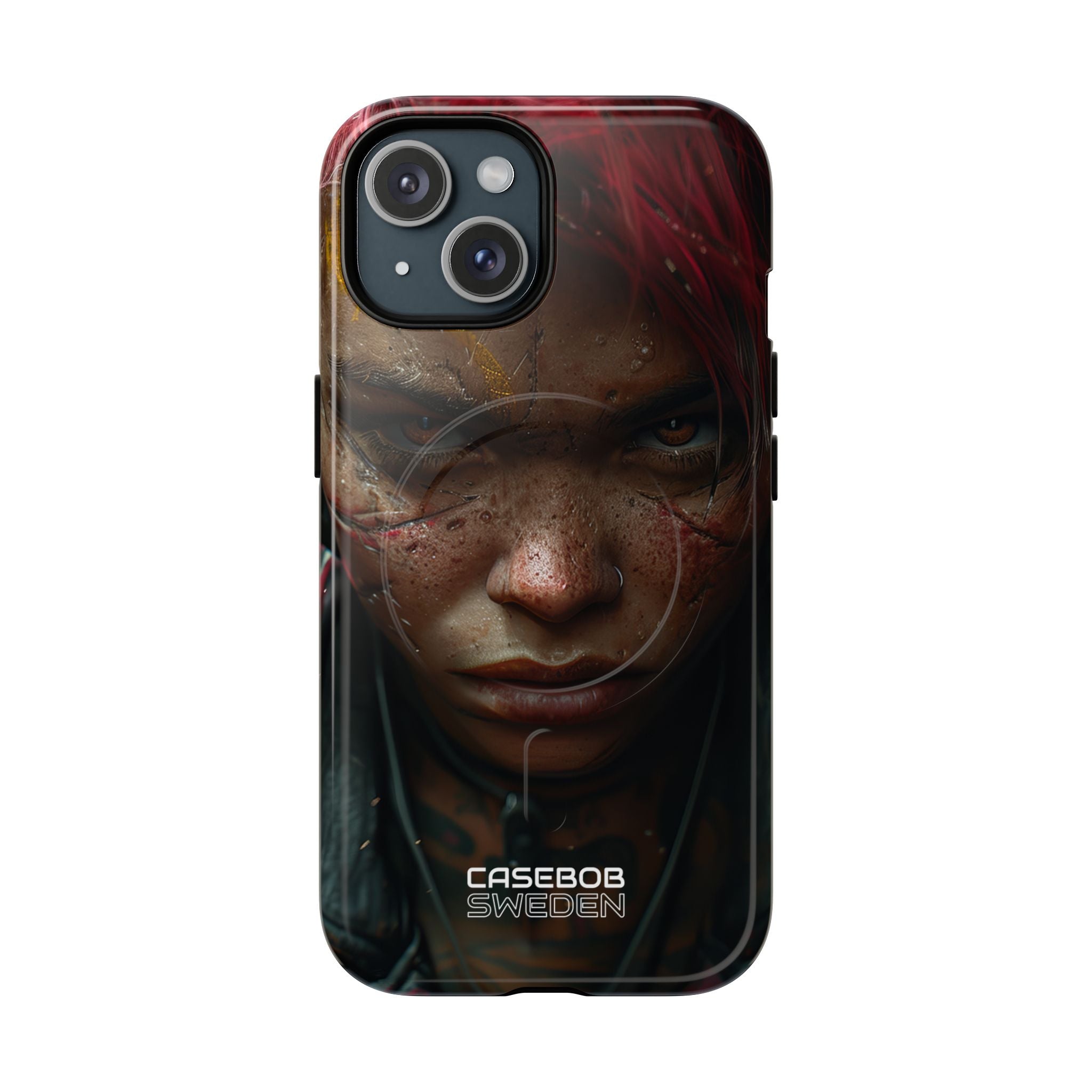 Cyberpunk Rebel Portrait iPhone 15 - Tough+
