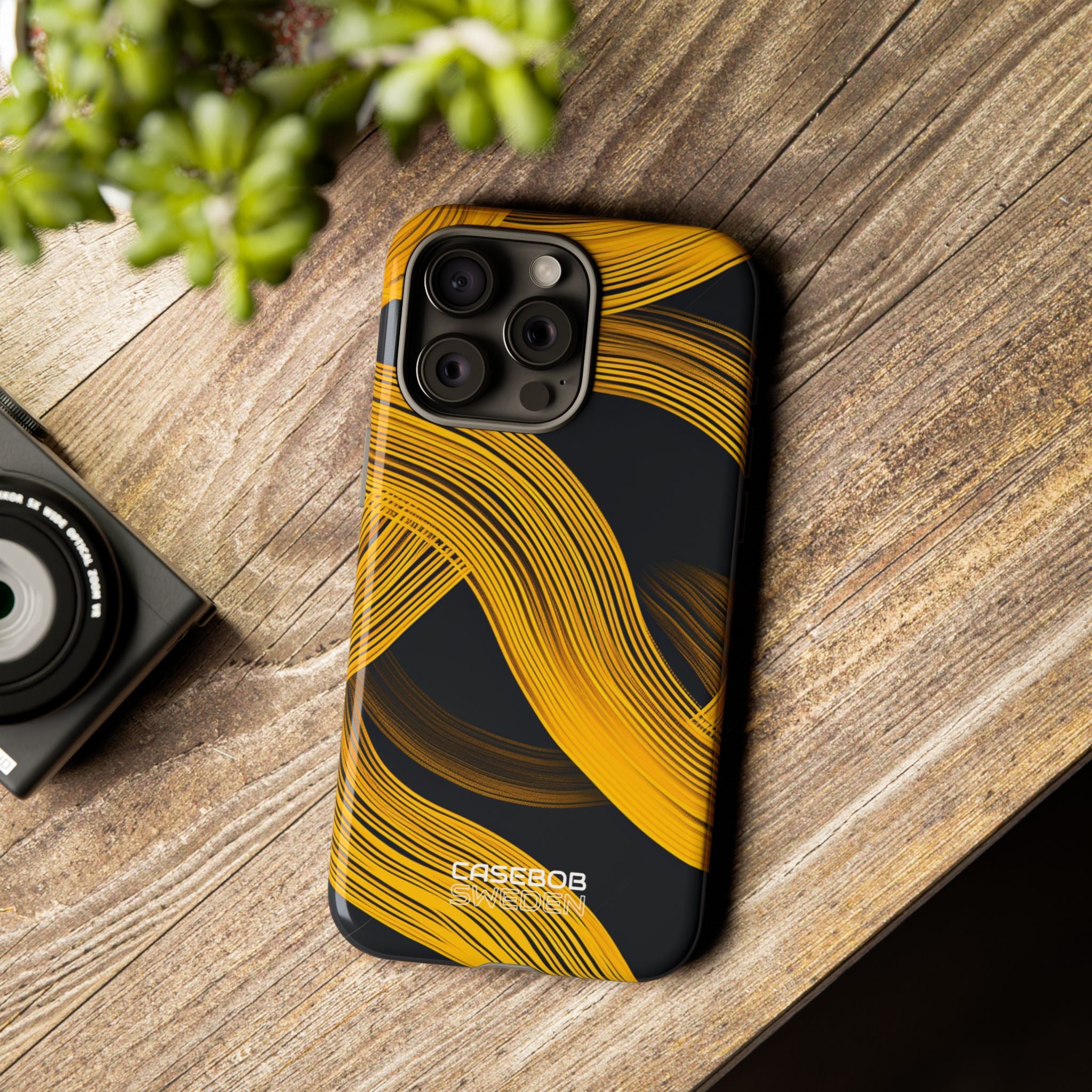 Yellow Flow Lines iPhone 15 - Tough