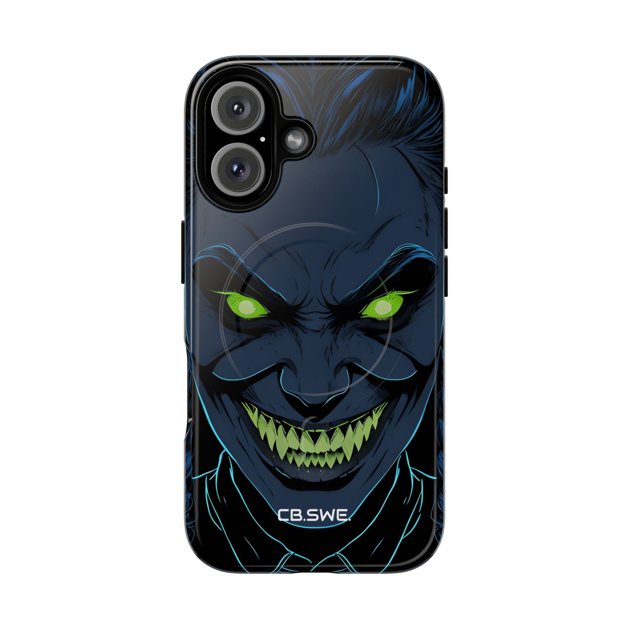 Eerie Sinister Character Neon Green Eyes iPhone 16 - Tough+