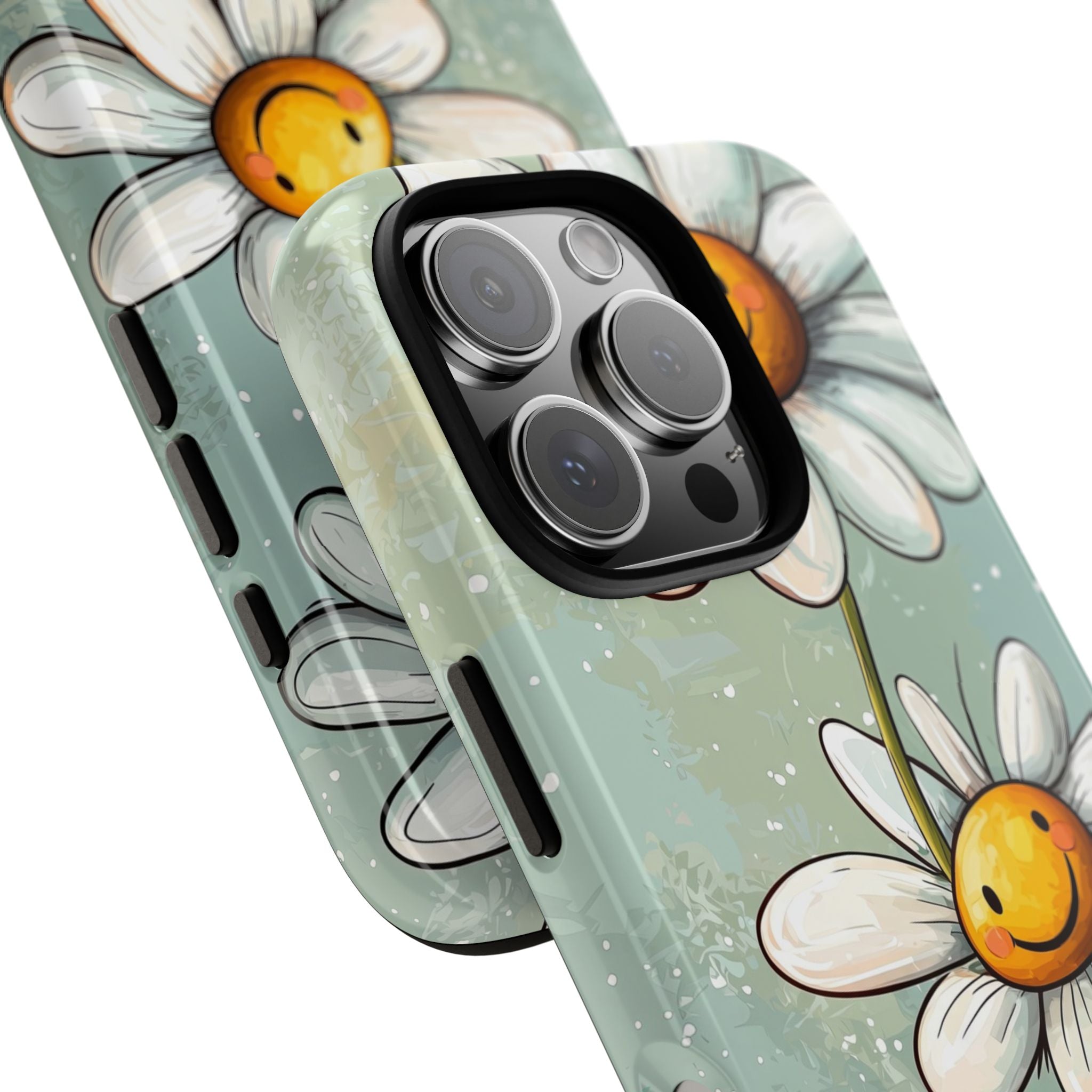 Smiling Daisies Green iPhone 16 Pro Case - Tough