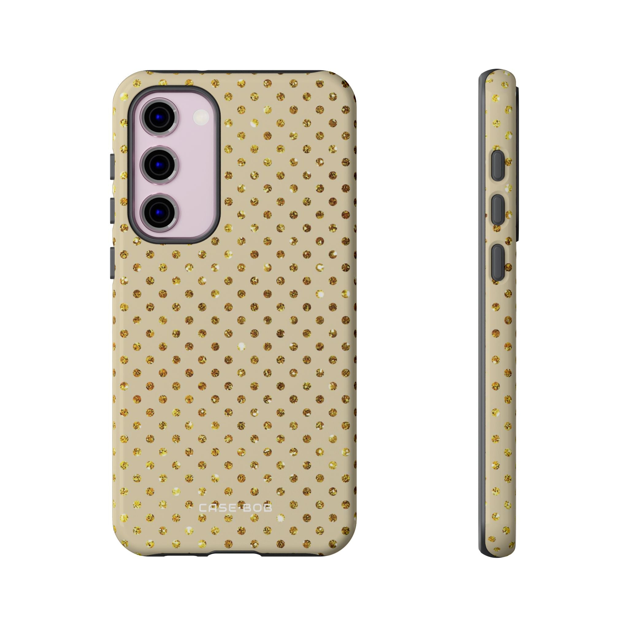 Gold Sparkle Grid Samsung S23 Plus Case - Tough