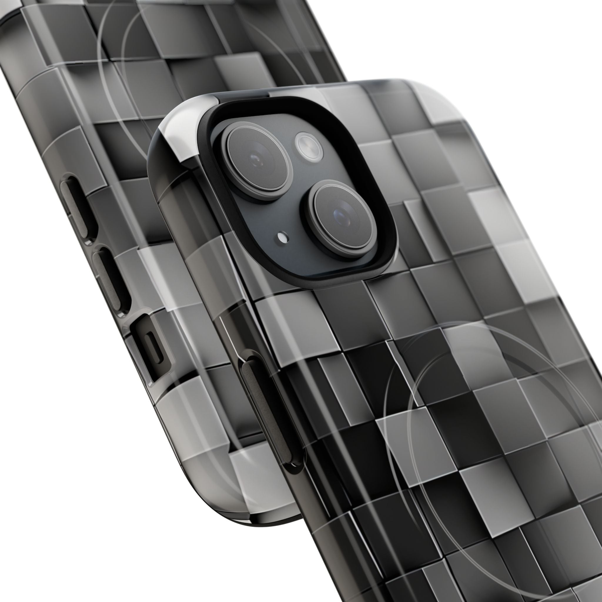 Monochrome Cube Depth iPhone 15 - Tough+