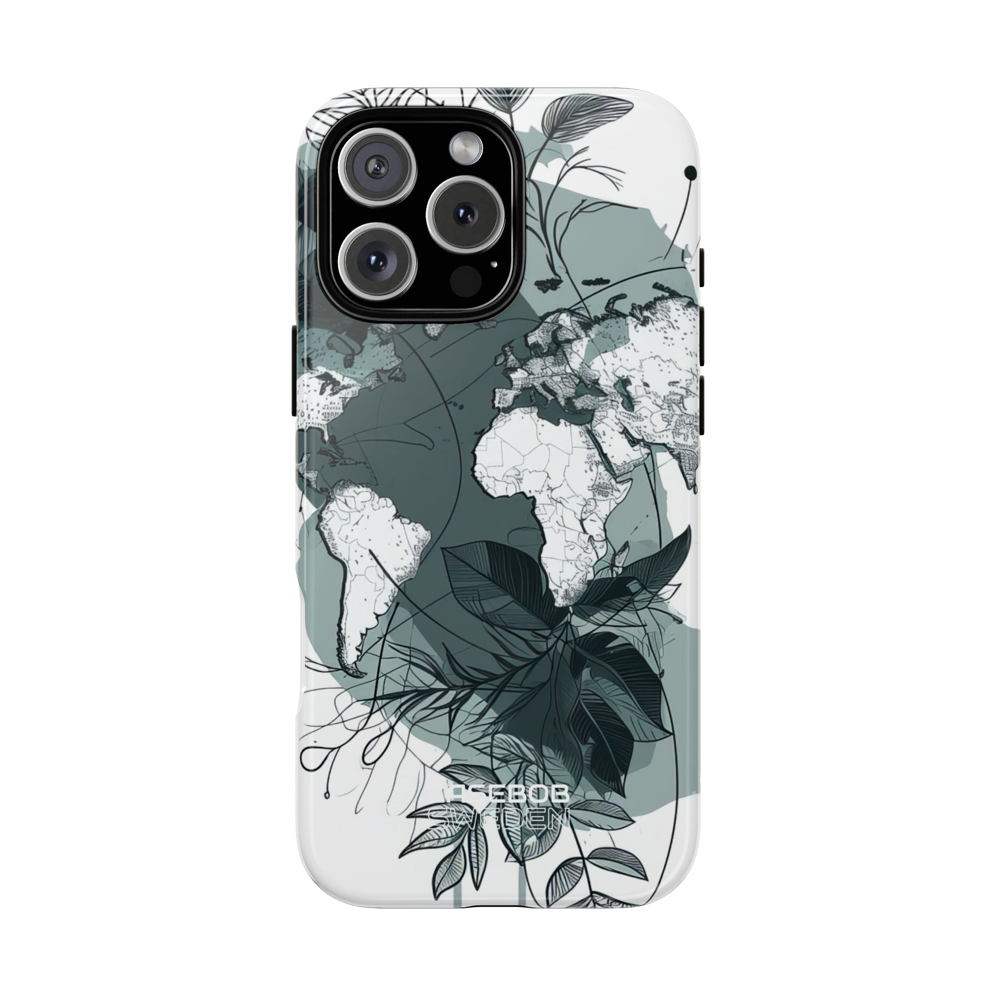 Botanische Weltkarte iPhone 16 - Robust