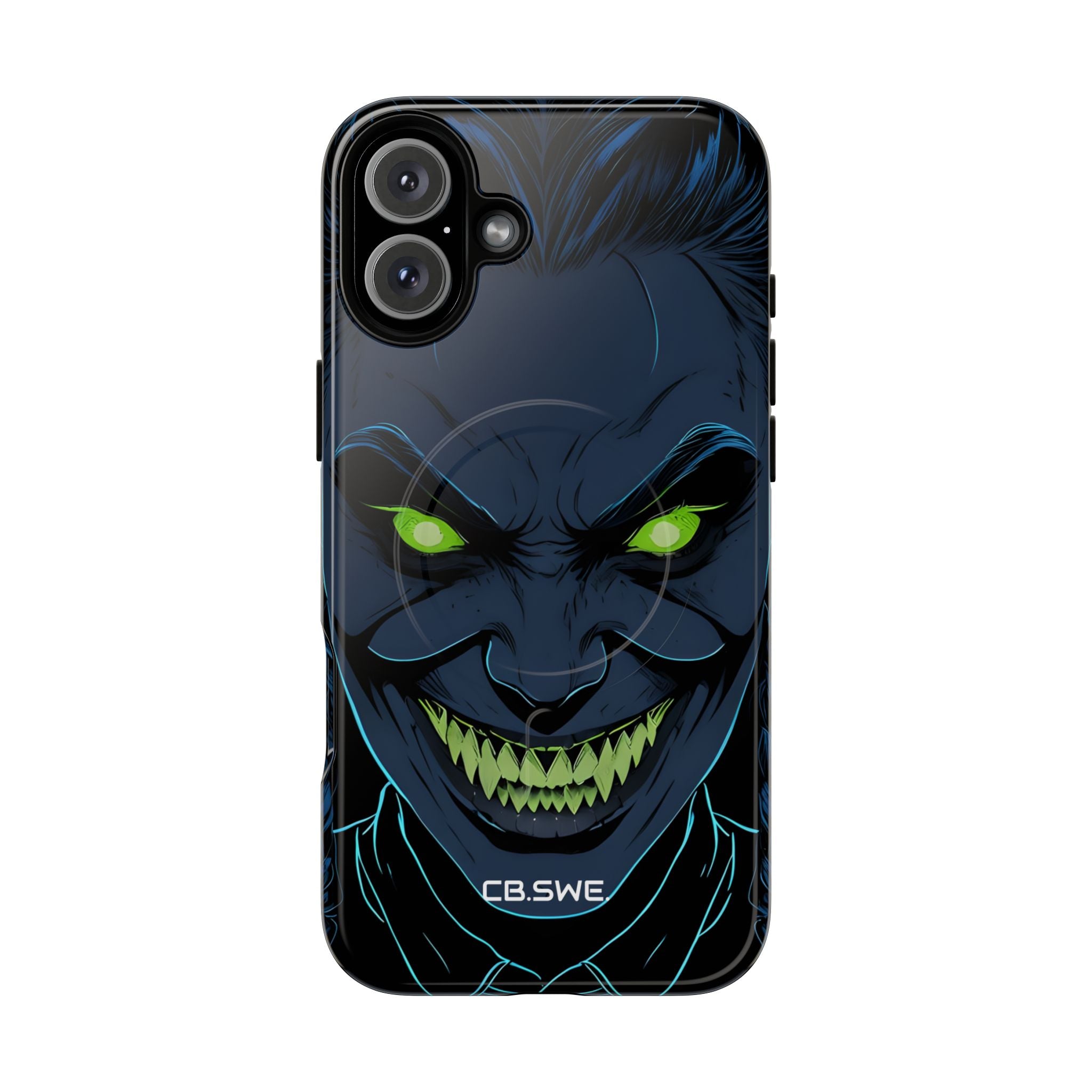 Eerie Sinister Character Neon Green Eyes iPhone 16 - Tough+