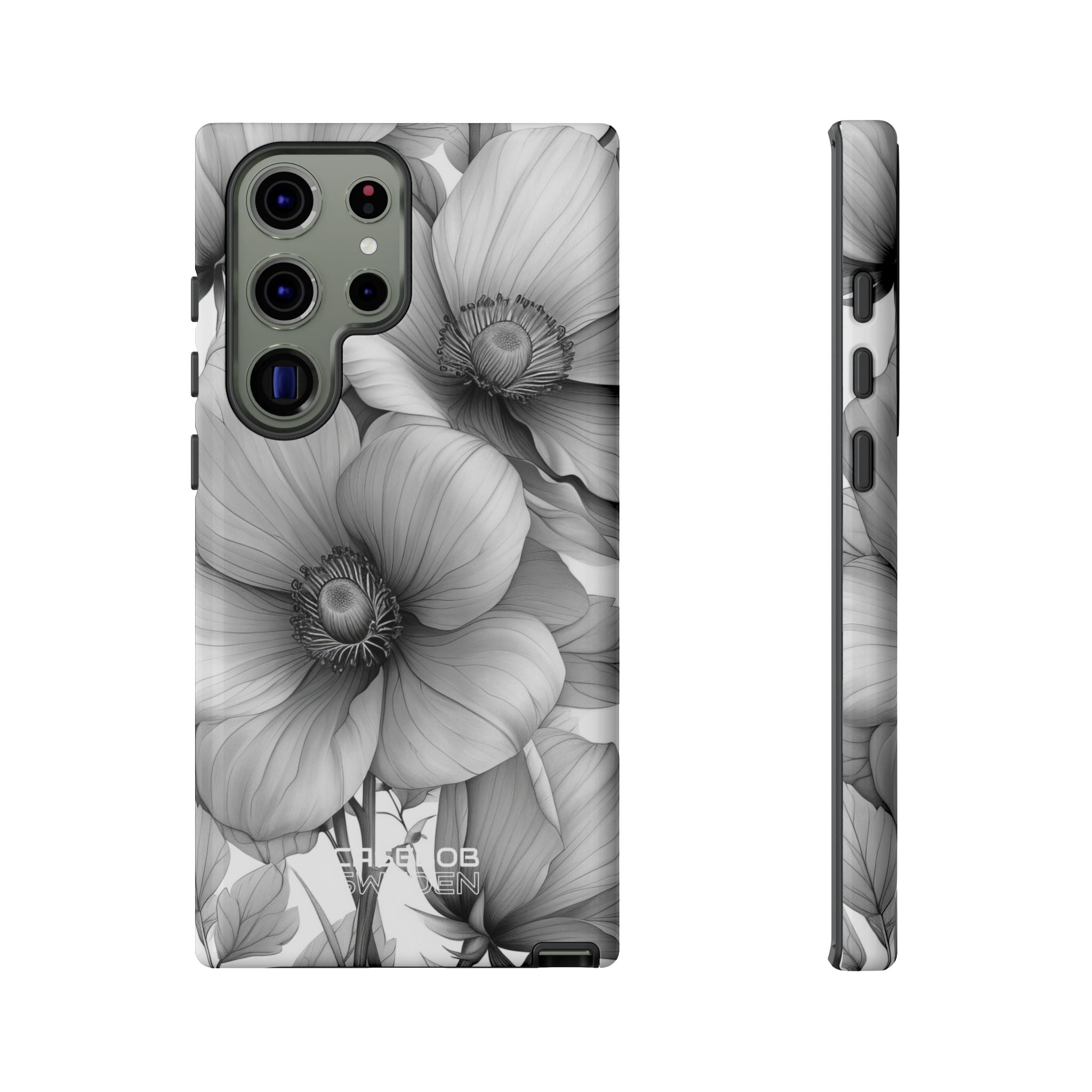 Grayscale Floral Harmony Samsung S23 - Tough