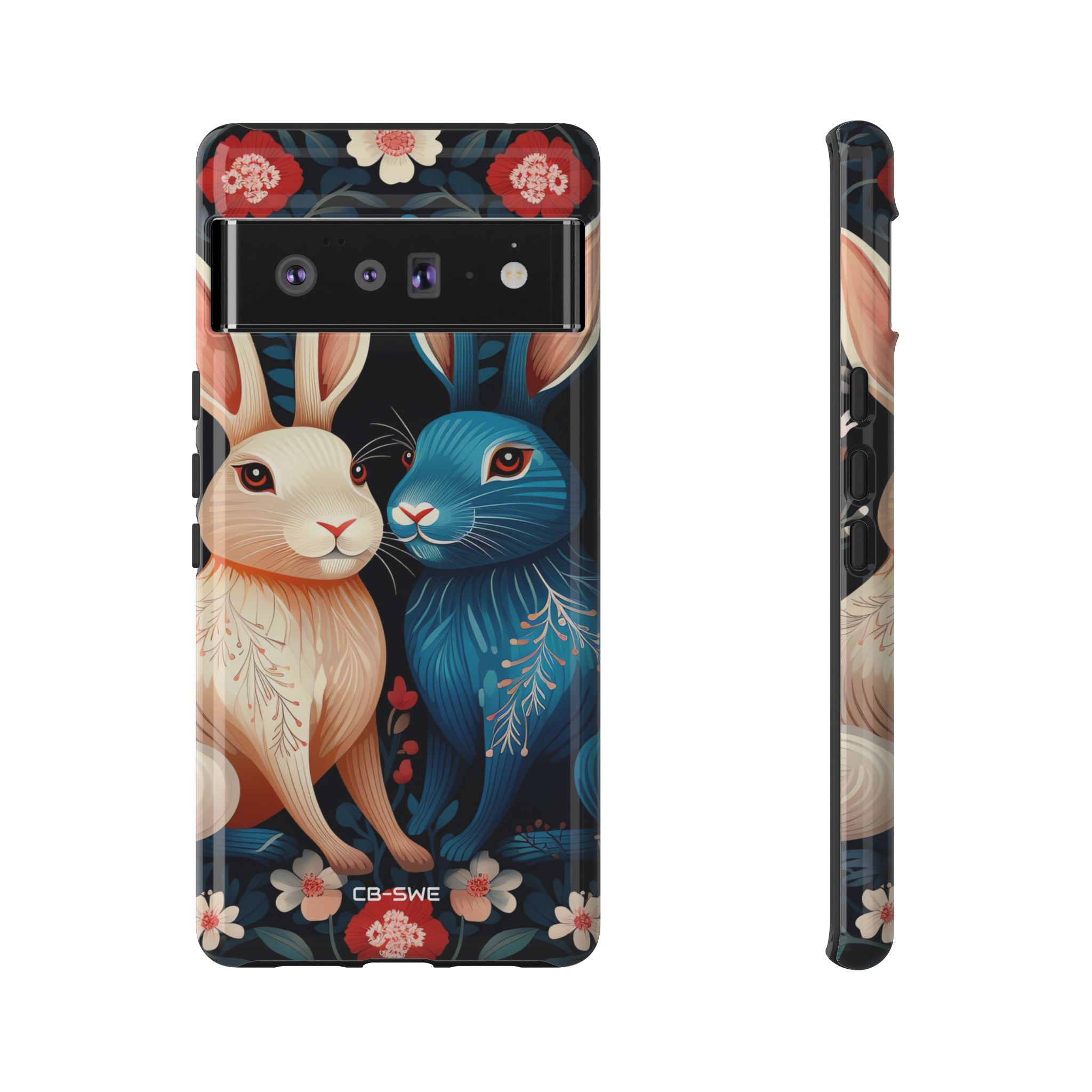 Rabbits Embrace Blossoms - Google Pixel Case