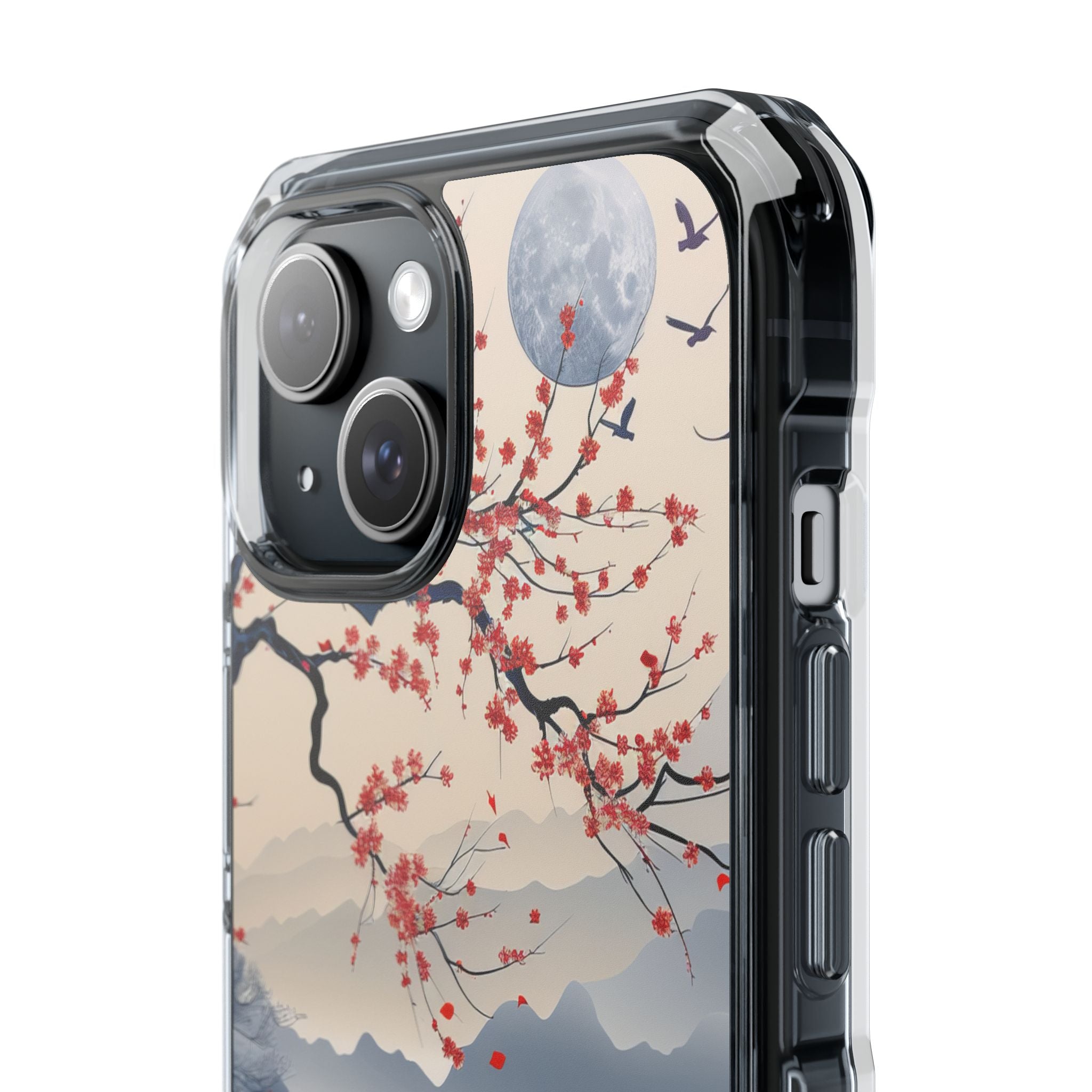 Crimson Blossom Moon iPhone 15 Case - Impact
