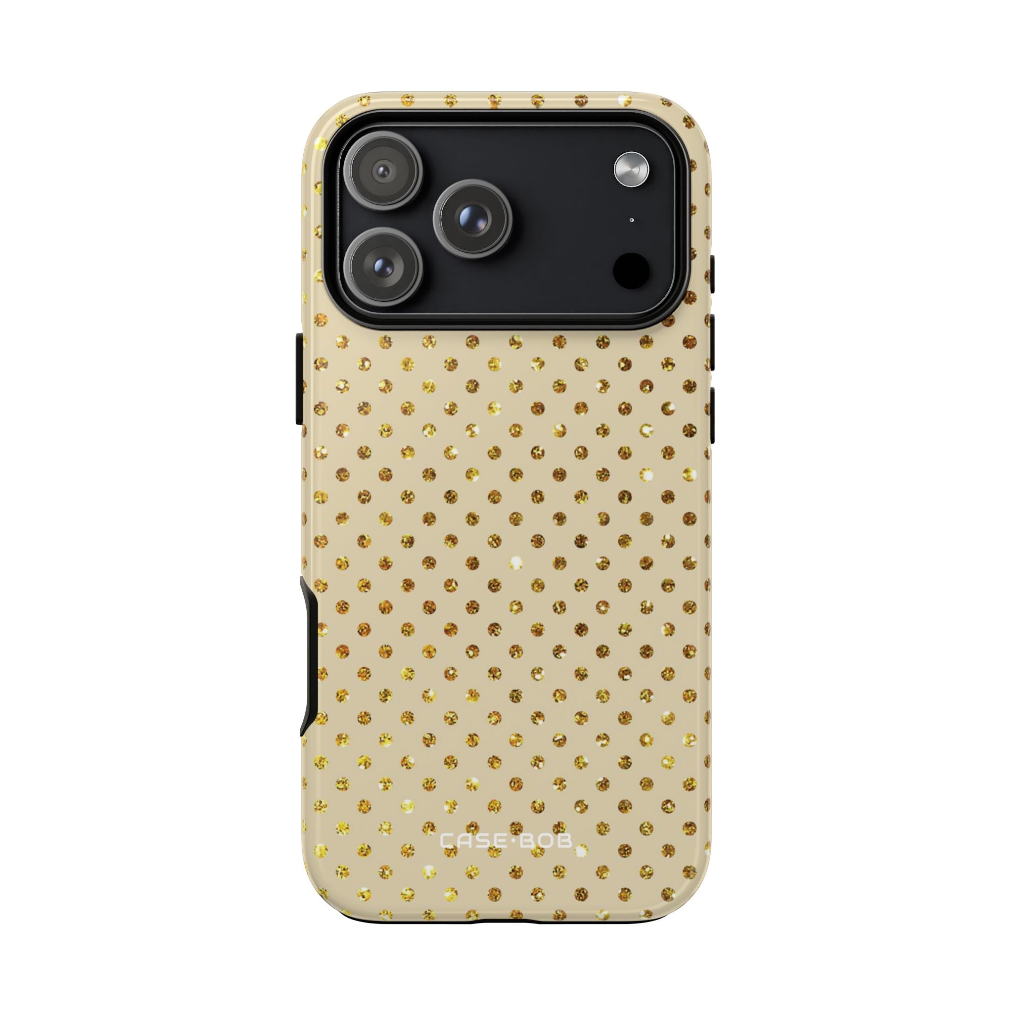 Gold Sparkle Grid iPhone 17 Pro Max Case - Tough