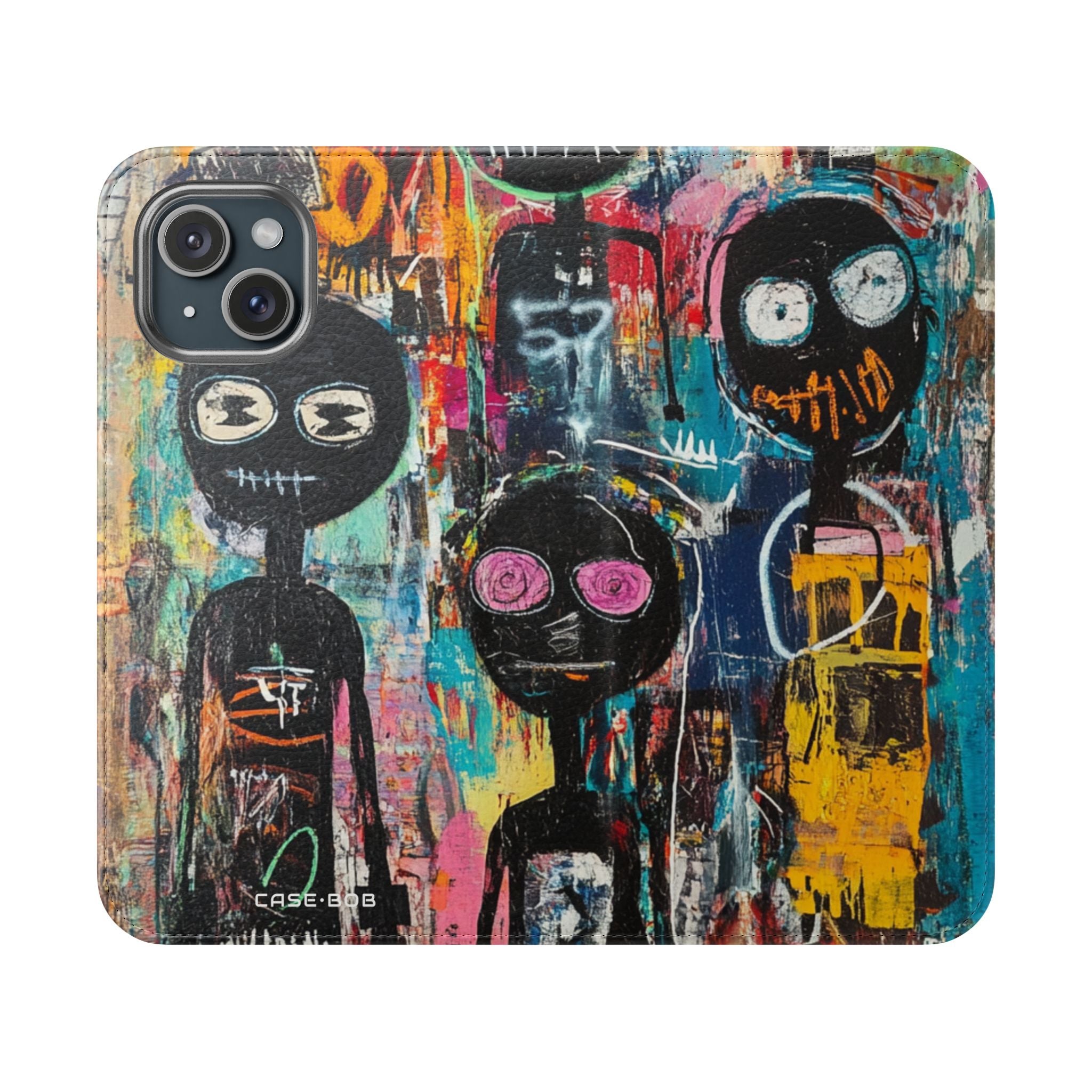 Wide-Eyed Faces - iPhone 15 Case - Wallet