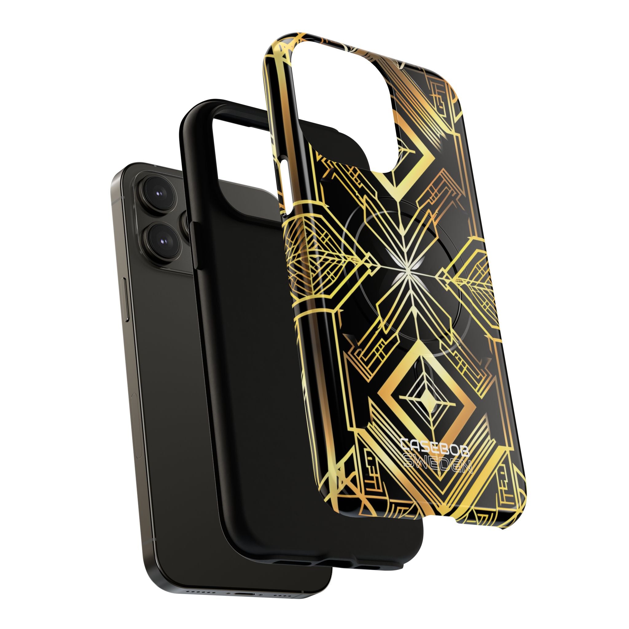 Golden Geometric Symphony iPhone 14 - Tough+