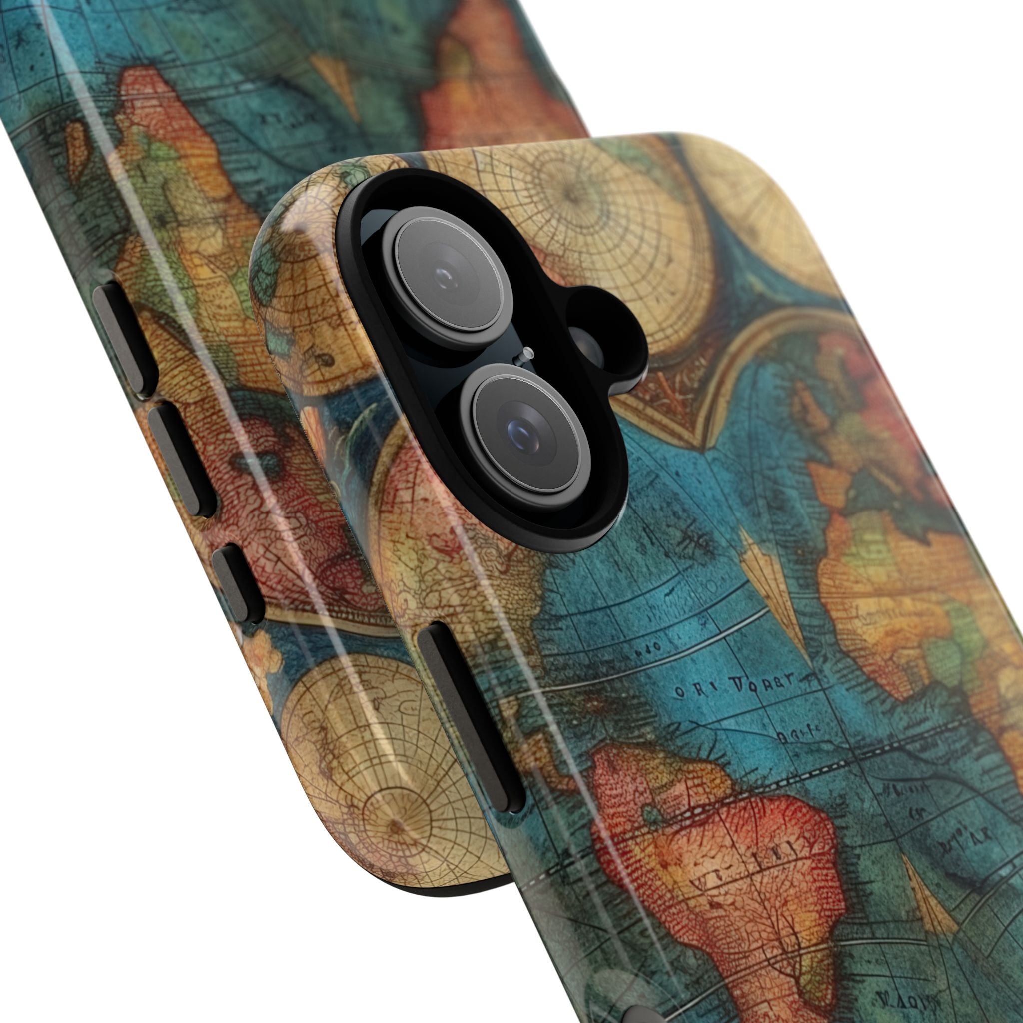 Vintage World Map iPhone 16 - Tough