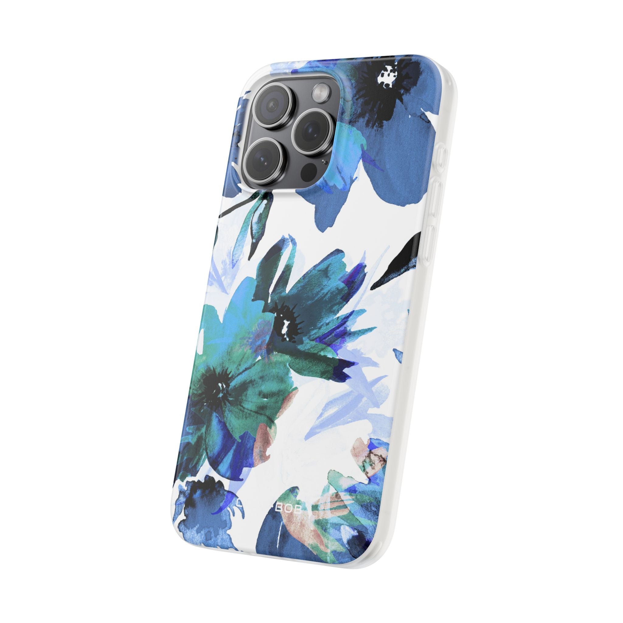 Blue Blossom Radiance iPhone 15 Pro Max Case - Soft