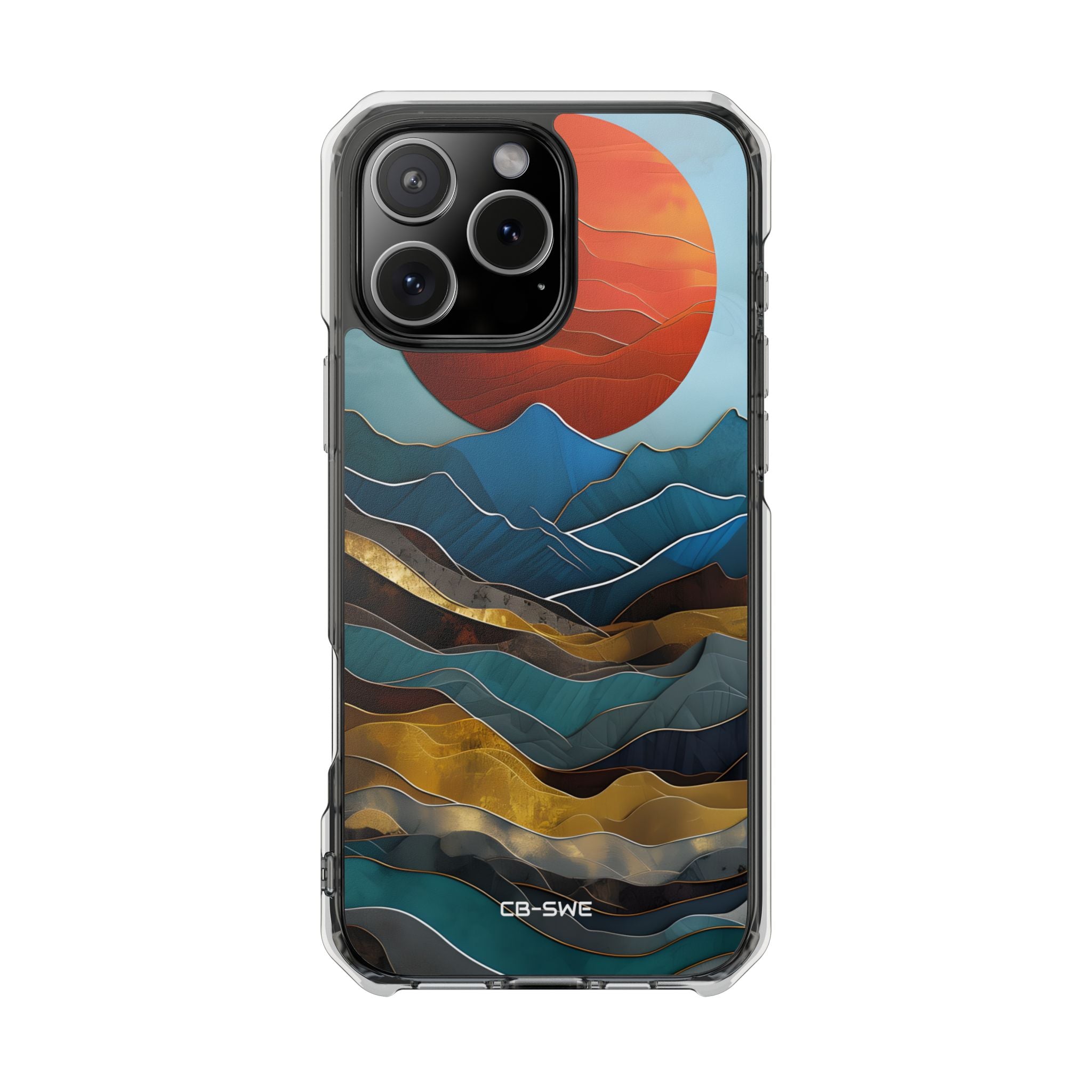 Sunset Geometry Waves iPhone Case - Impact