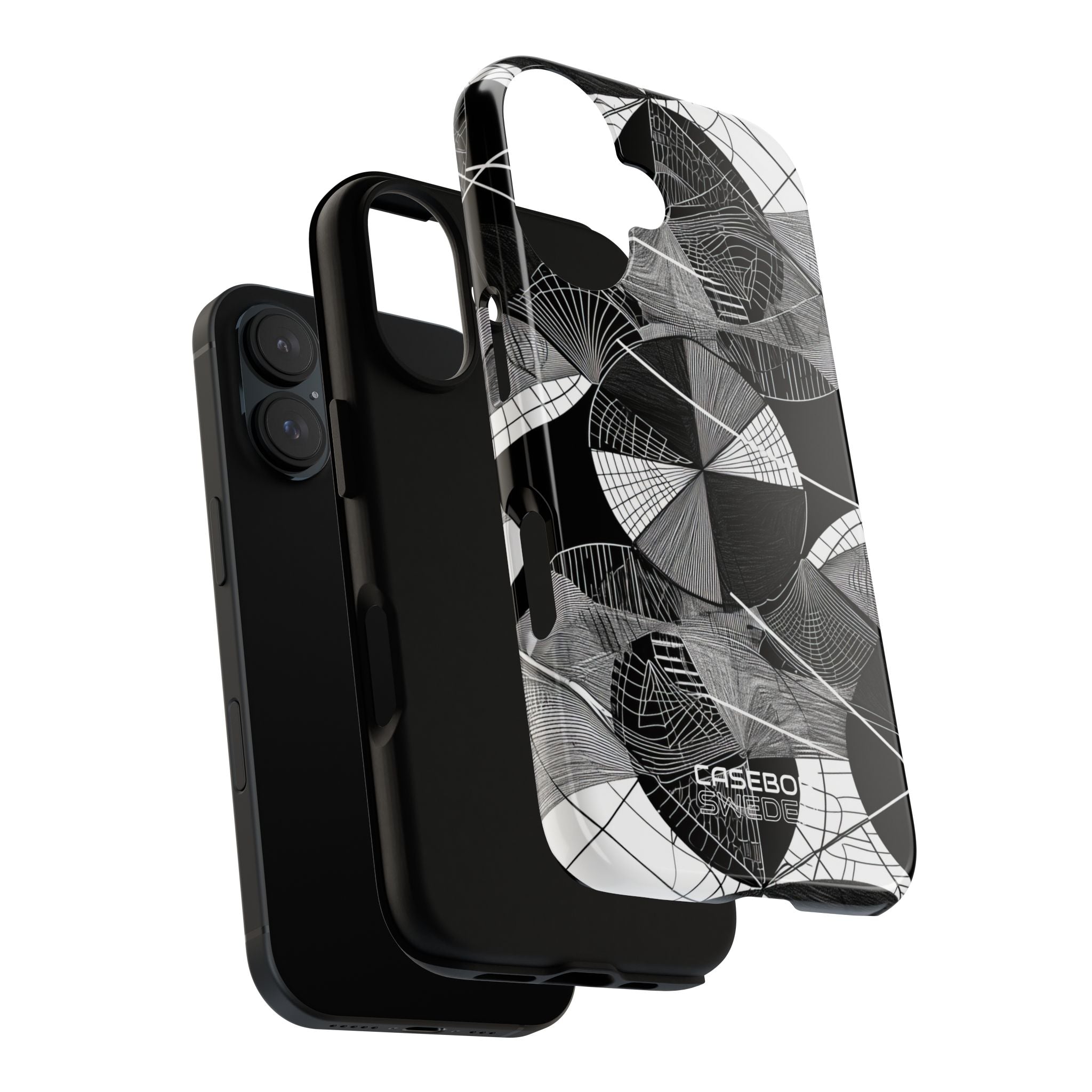 Labirinto a Cerchio Monocromatico iPhone 16 - Tough
