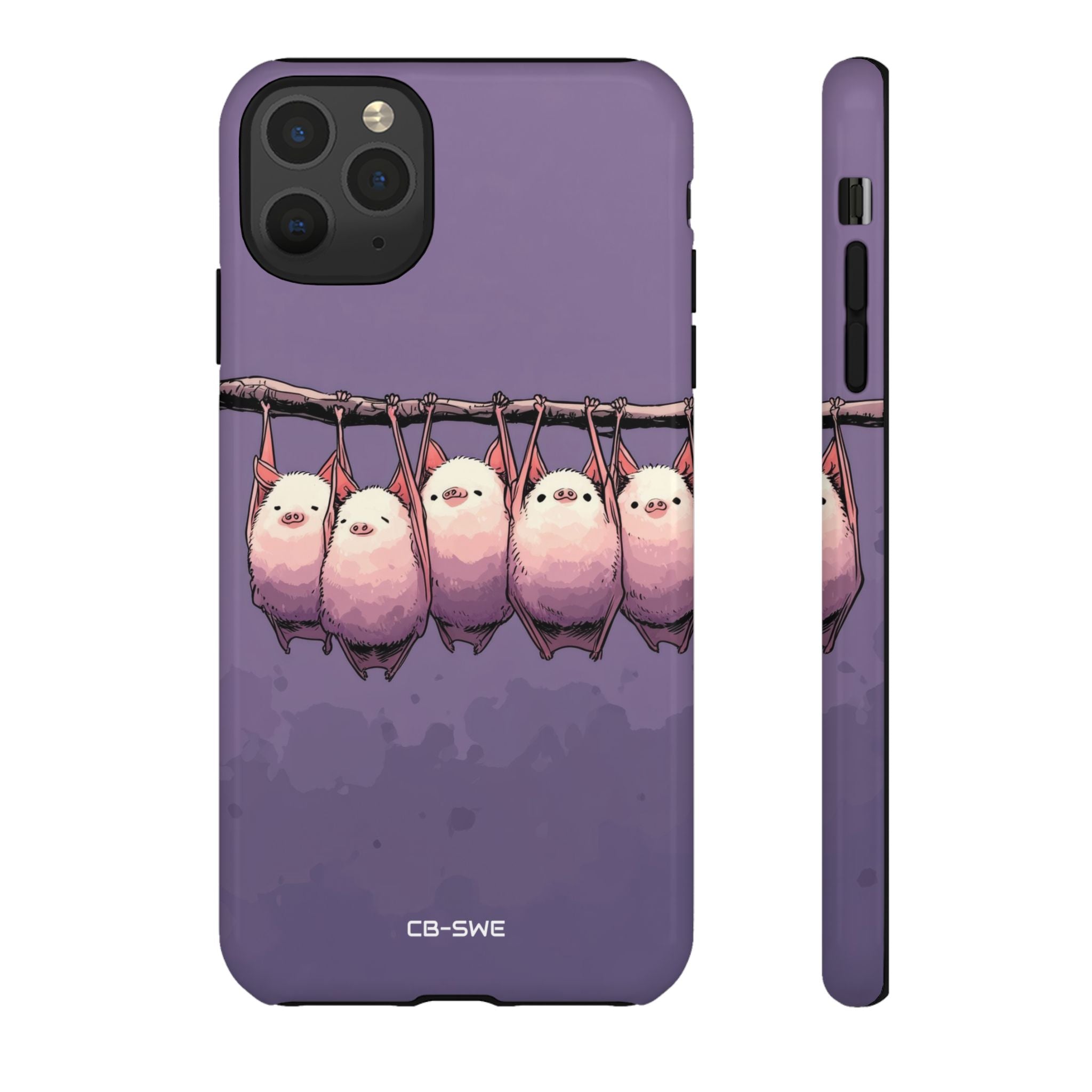 Bats Hang Playfully - iPhone Case