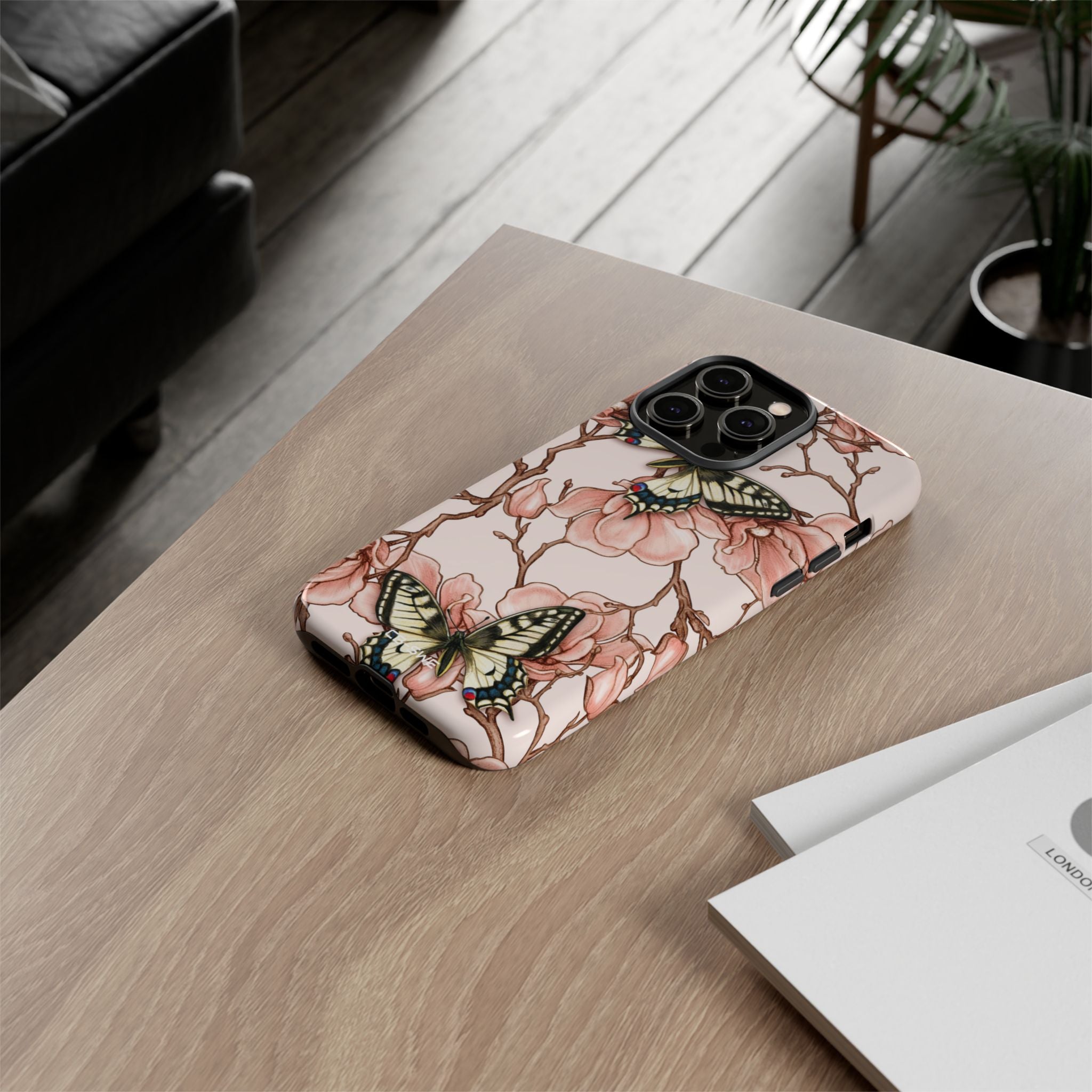 Butterflies and Magnolias Harmony - iPhone Case