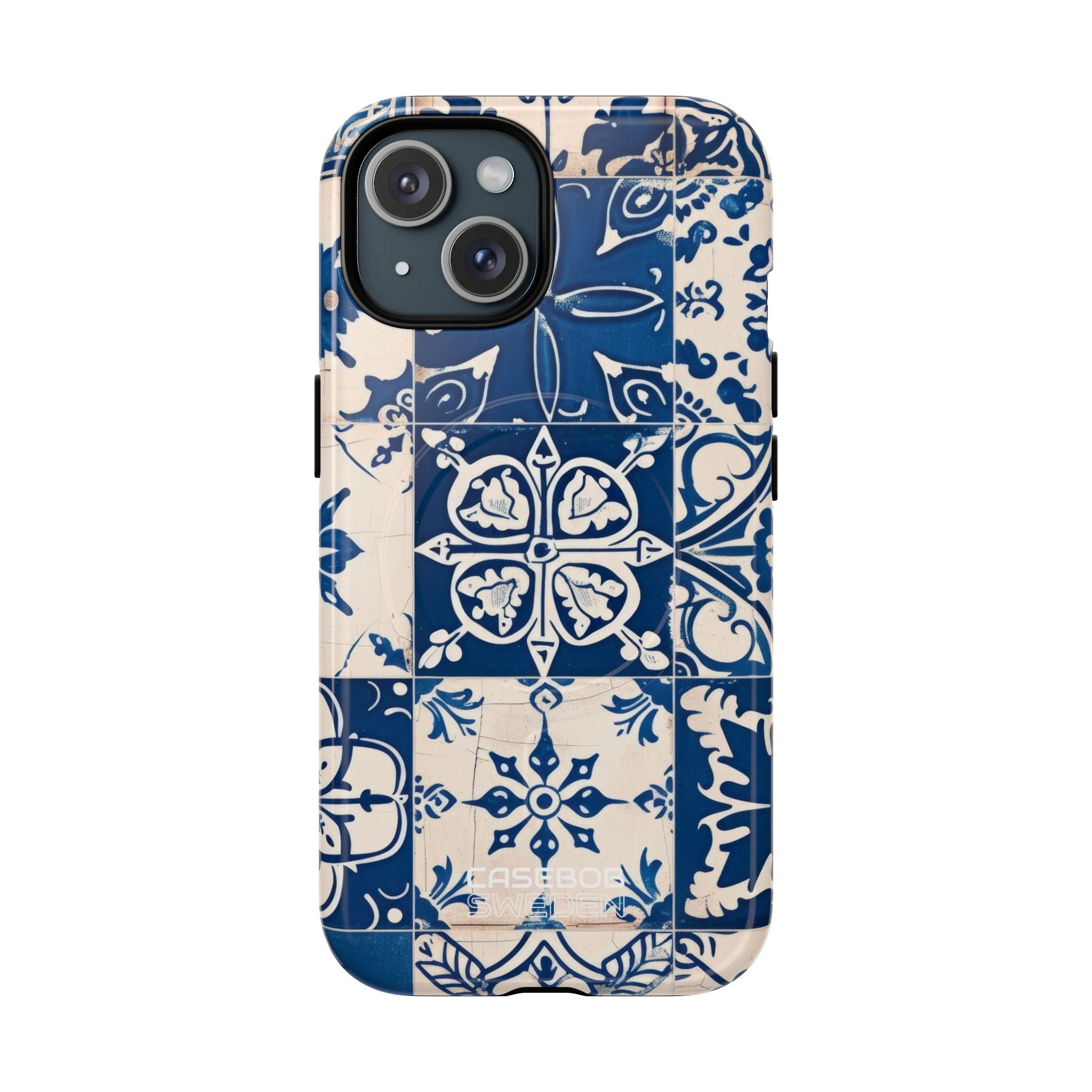 Ornate Blue Tiles iPhone 15 - Tough+
