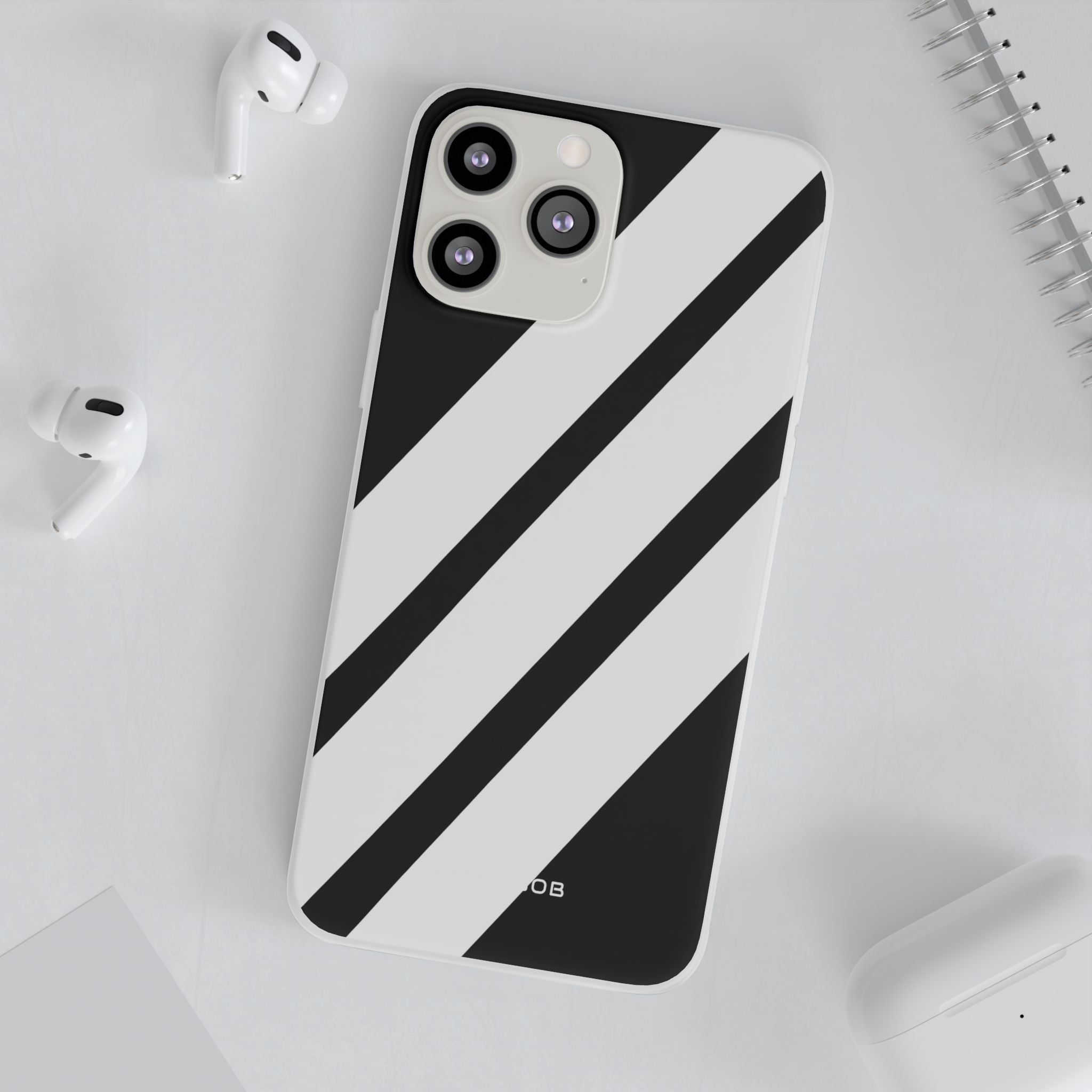 Diagonal Bands Noir iPhone 13 Pro Max - Soft