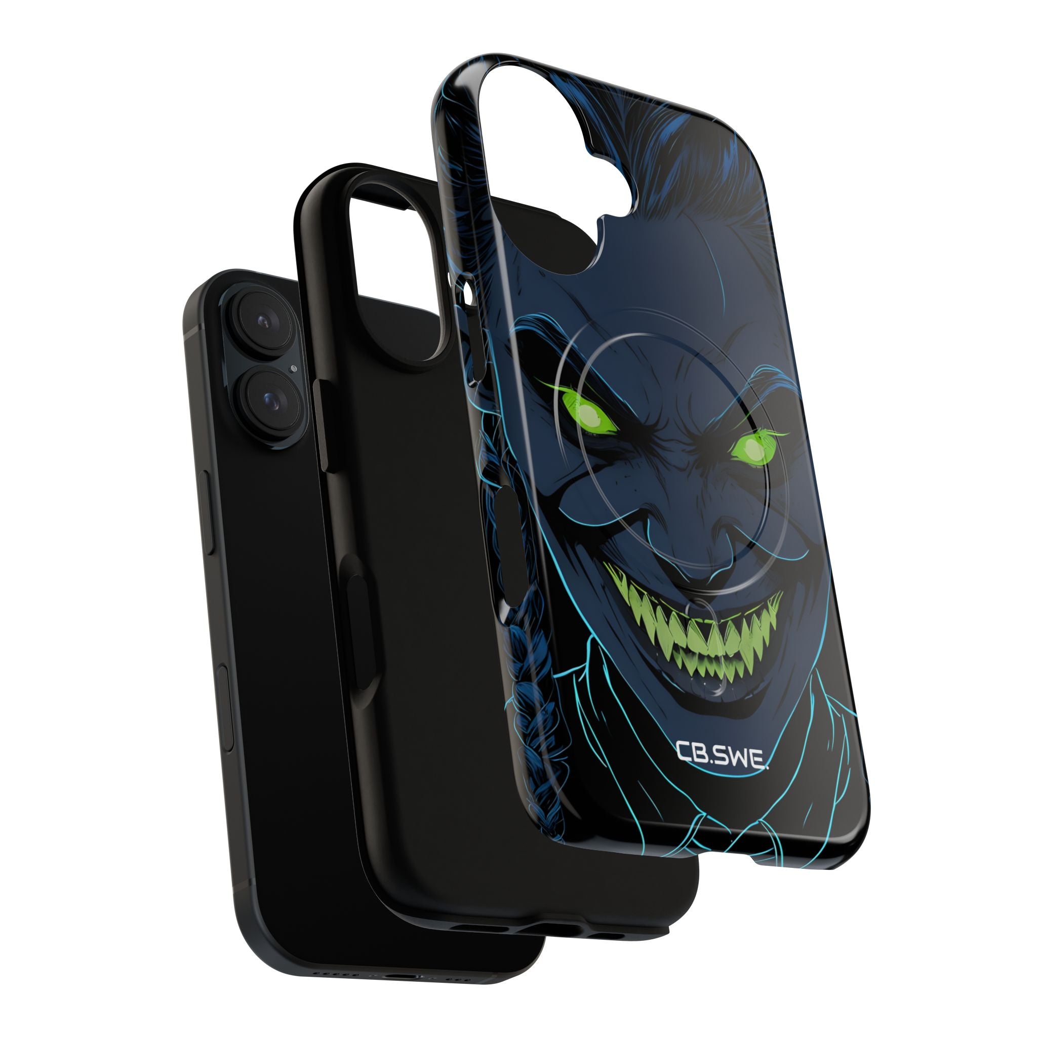 Eerie Sinister Character Neon Green Eyes iPhone 16 - Tough+