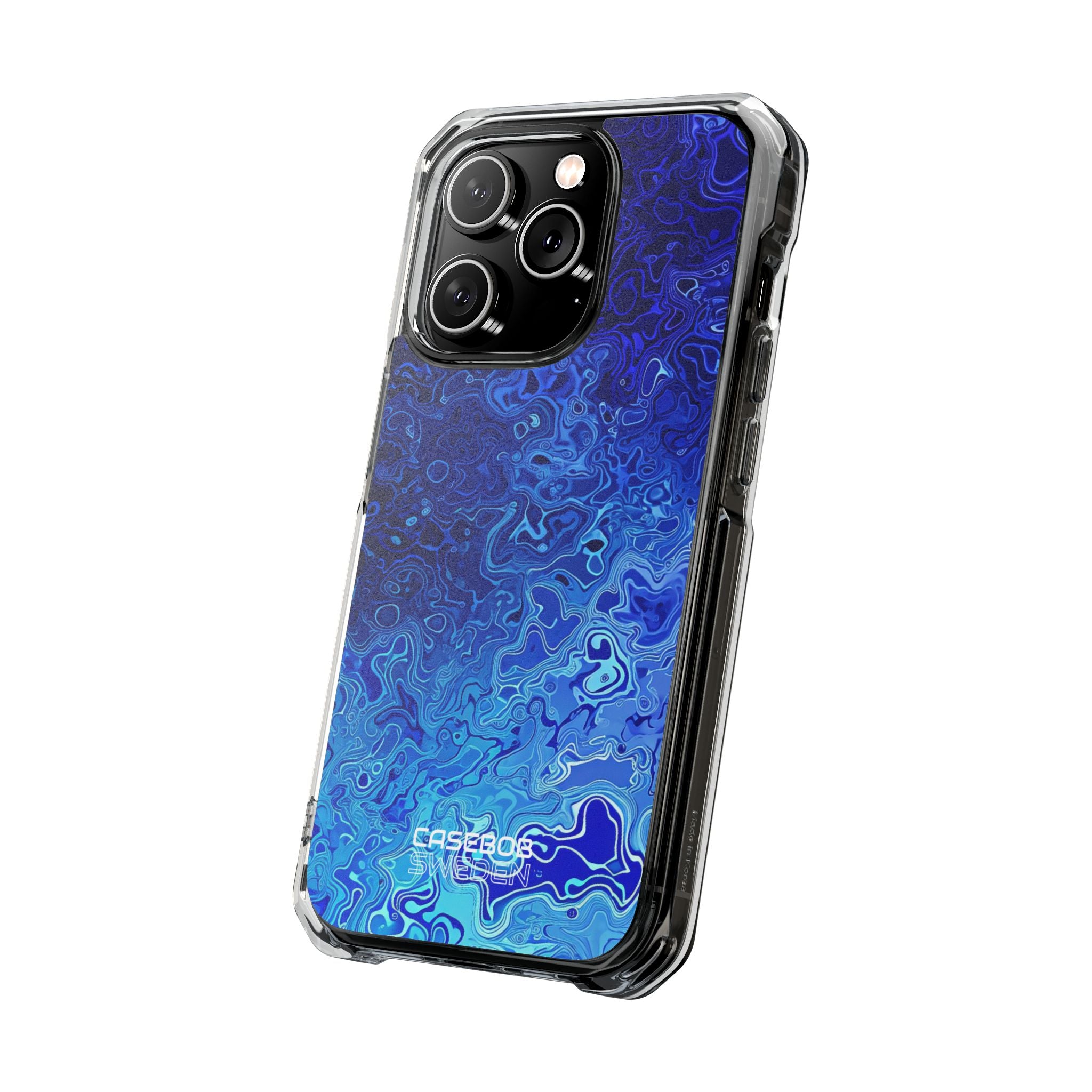 Swirling Blue Currents iPhone 14 - Impact Clear+