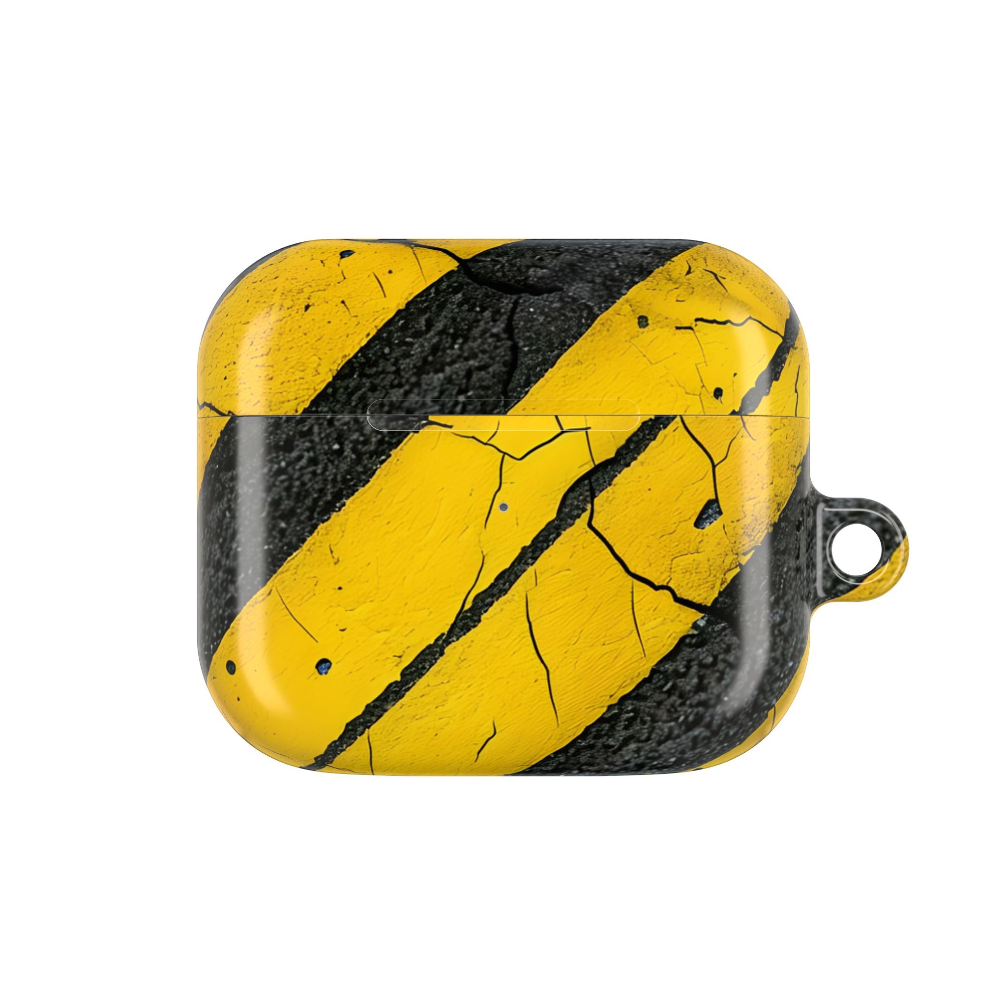 keltainen raidallinen distress - AirPods Case