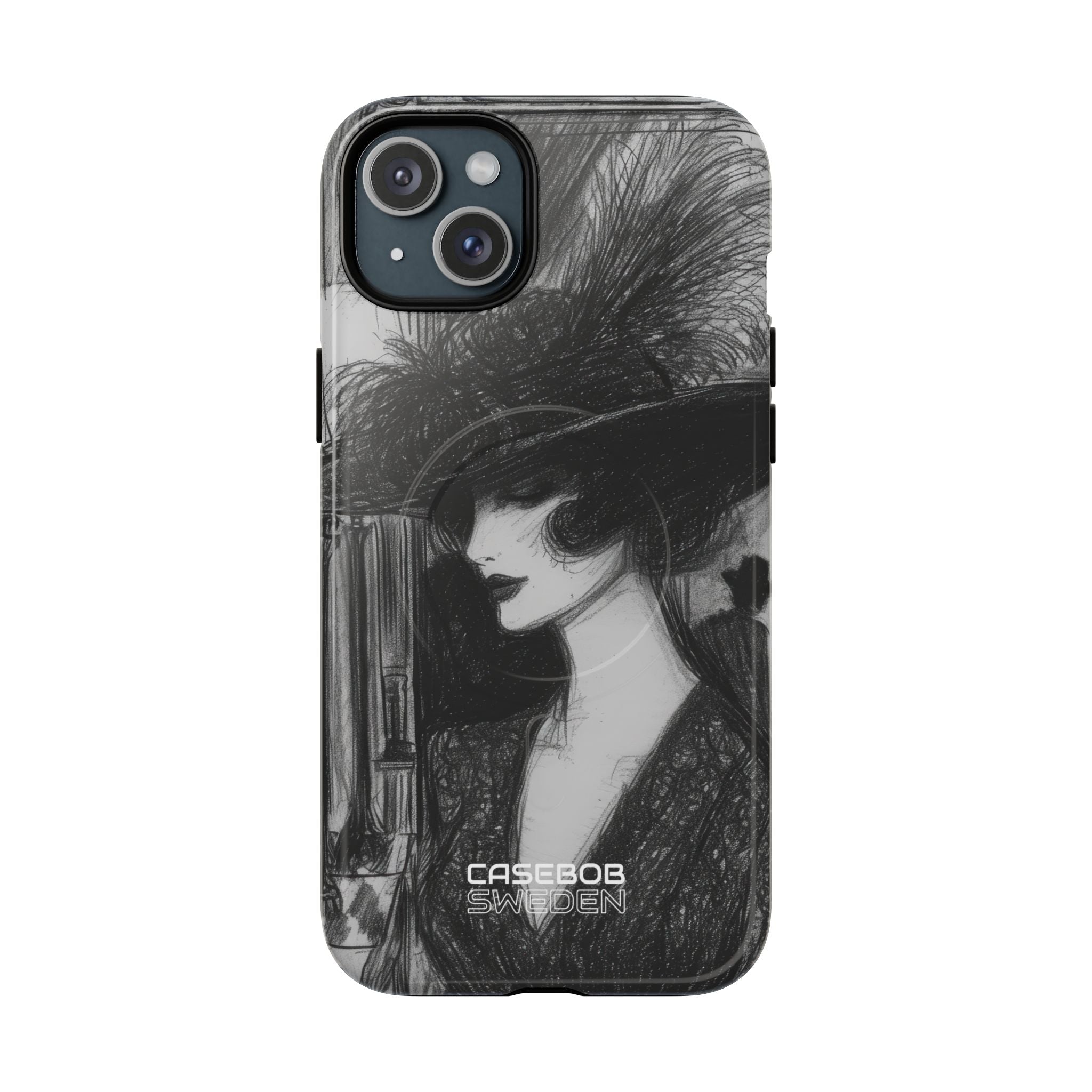 Vintage Feather Elegance iPhone 15 - Tough+