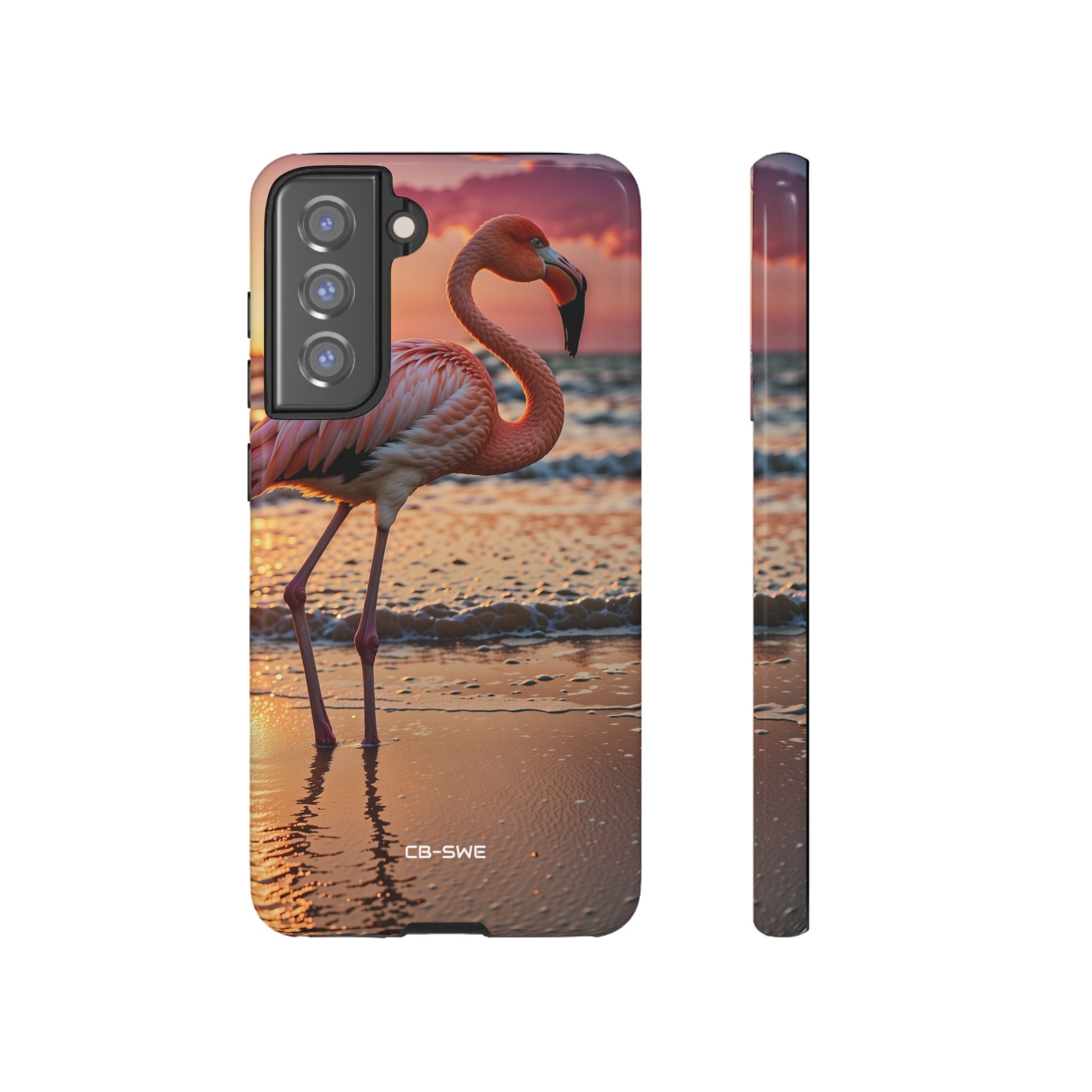 Sunset Flamingo Stand - Samsung Case