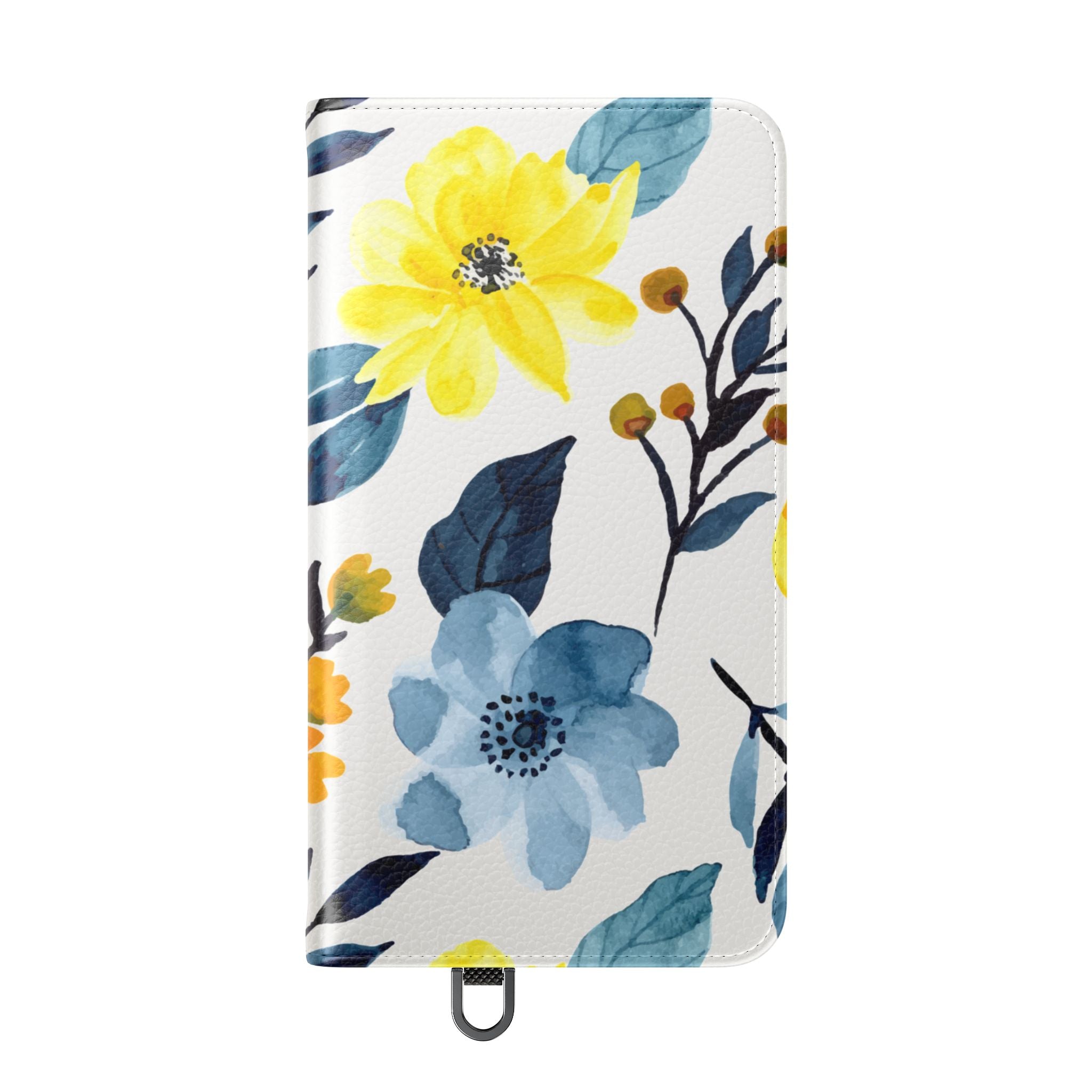 Keltainen sininen kukkaloisto - Samsung S24 -lompakkokotelo