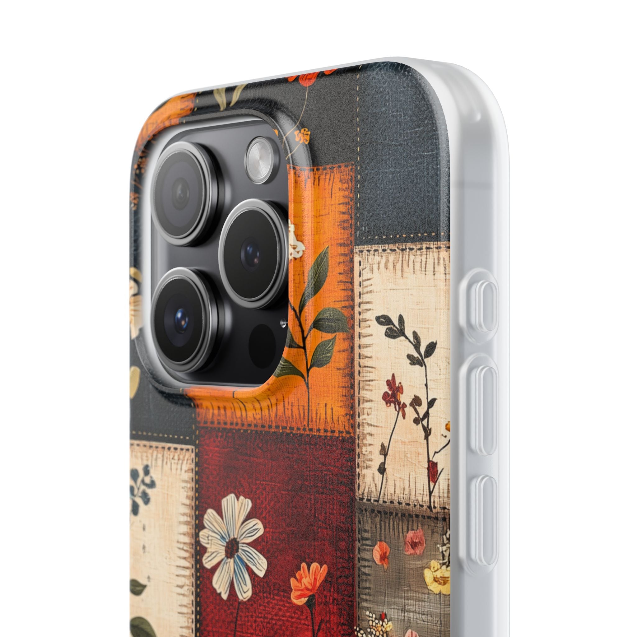 Patchwork Blooms iPhone 15 Pro Case - Soft