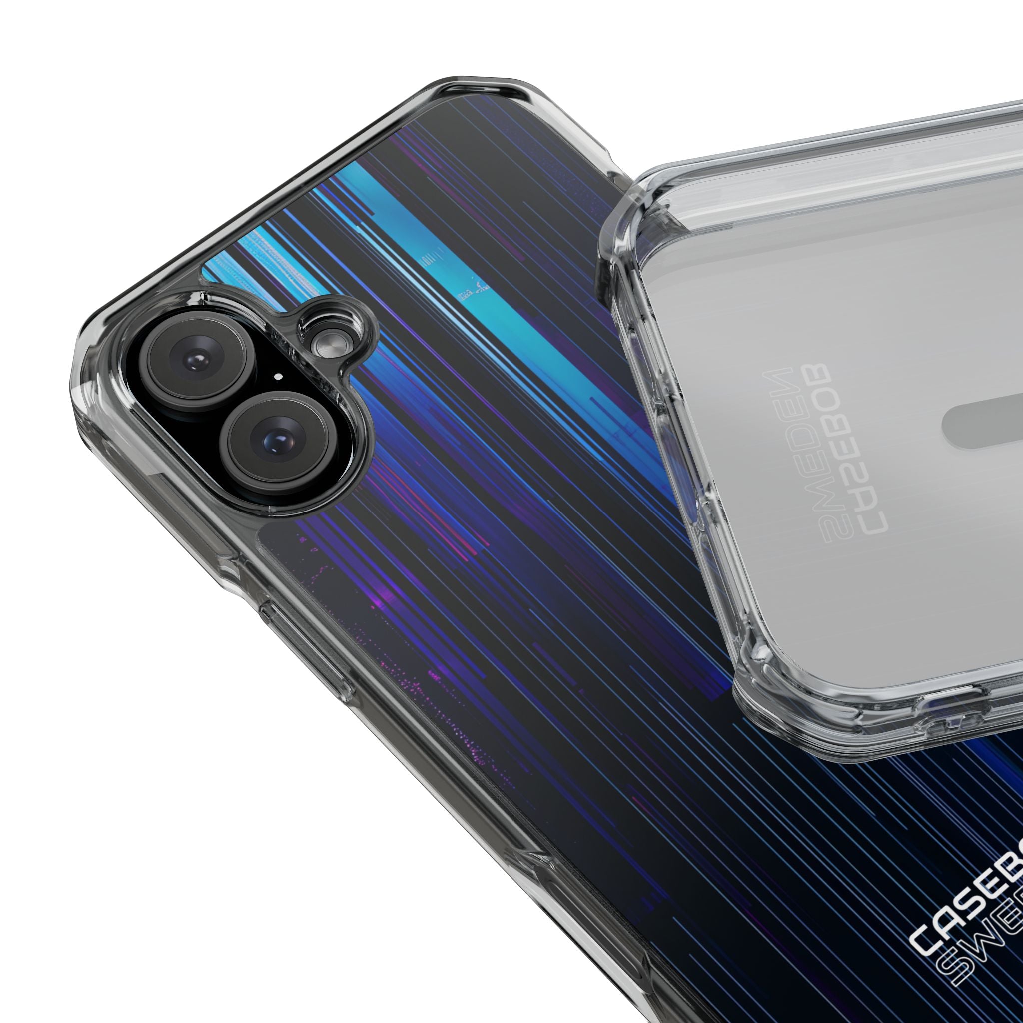 Neon Glitch Stripes iPhone 16 - Impact Clear+