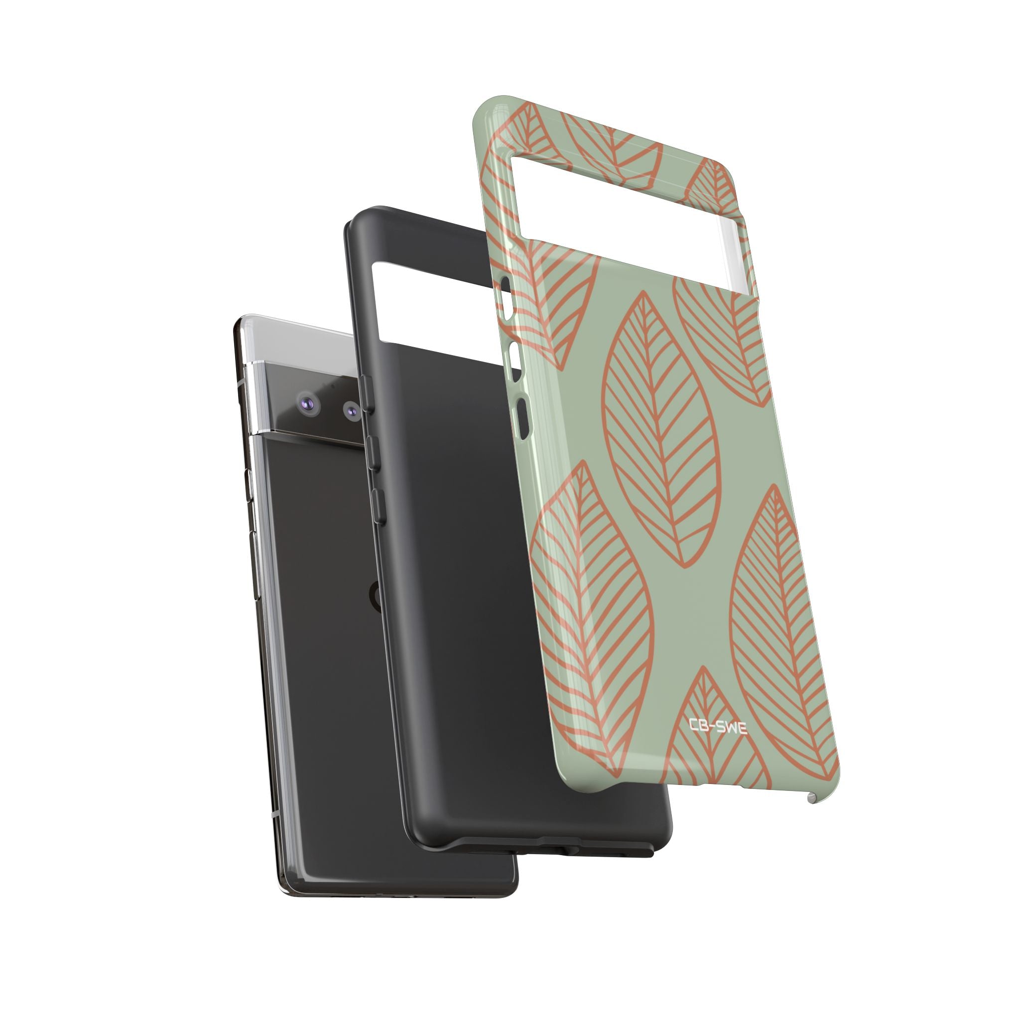 Mint and Orange Leaves - Google Pixel Case