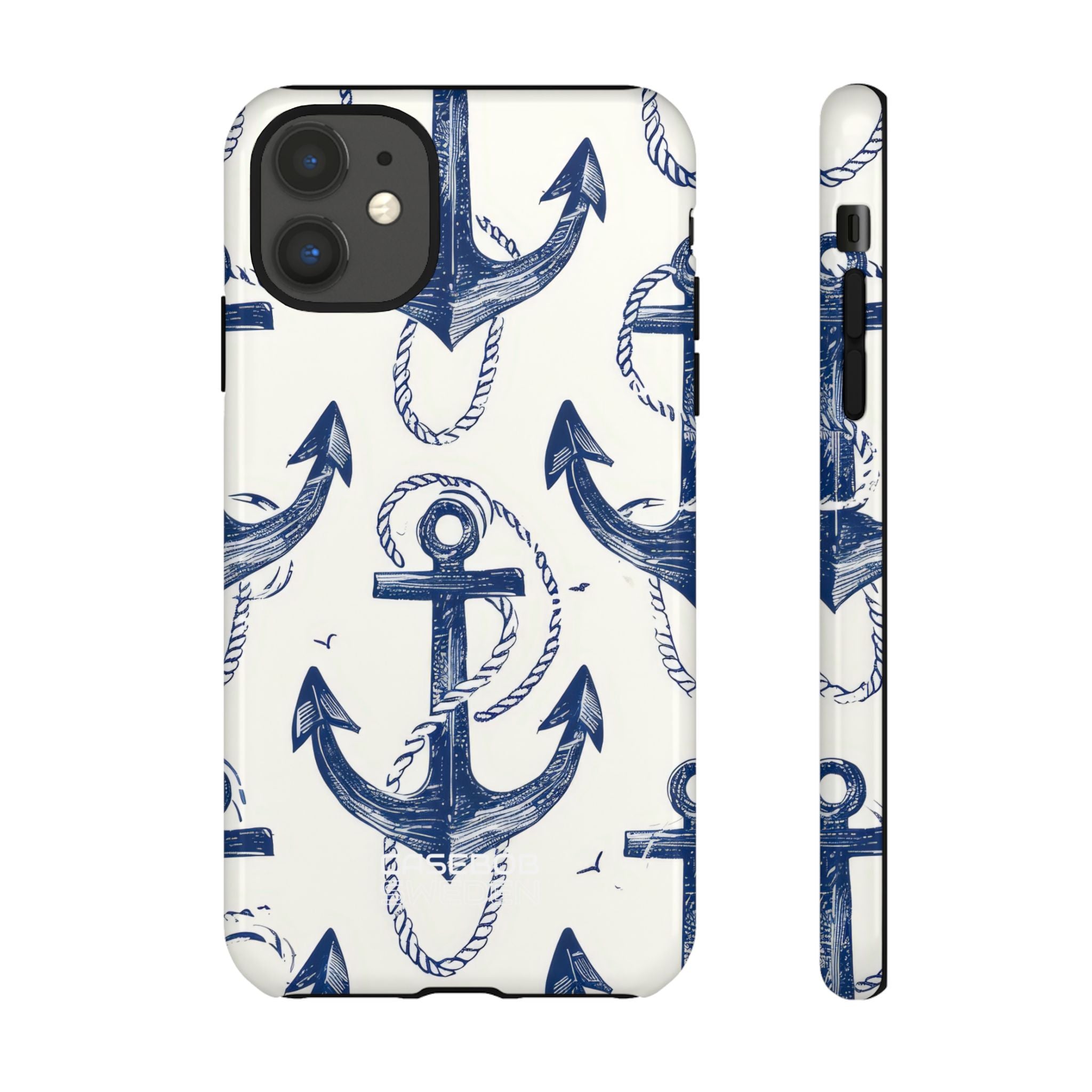 Navy Anchor Tapestry iPhone 11 - Tough