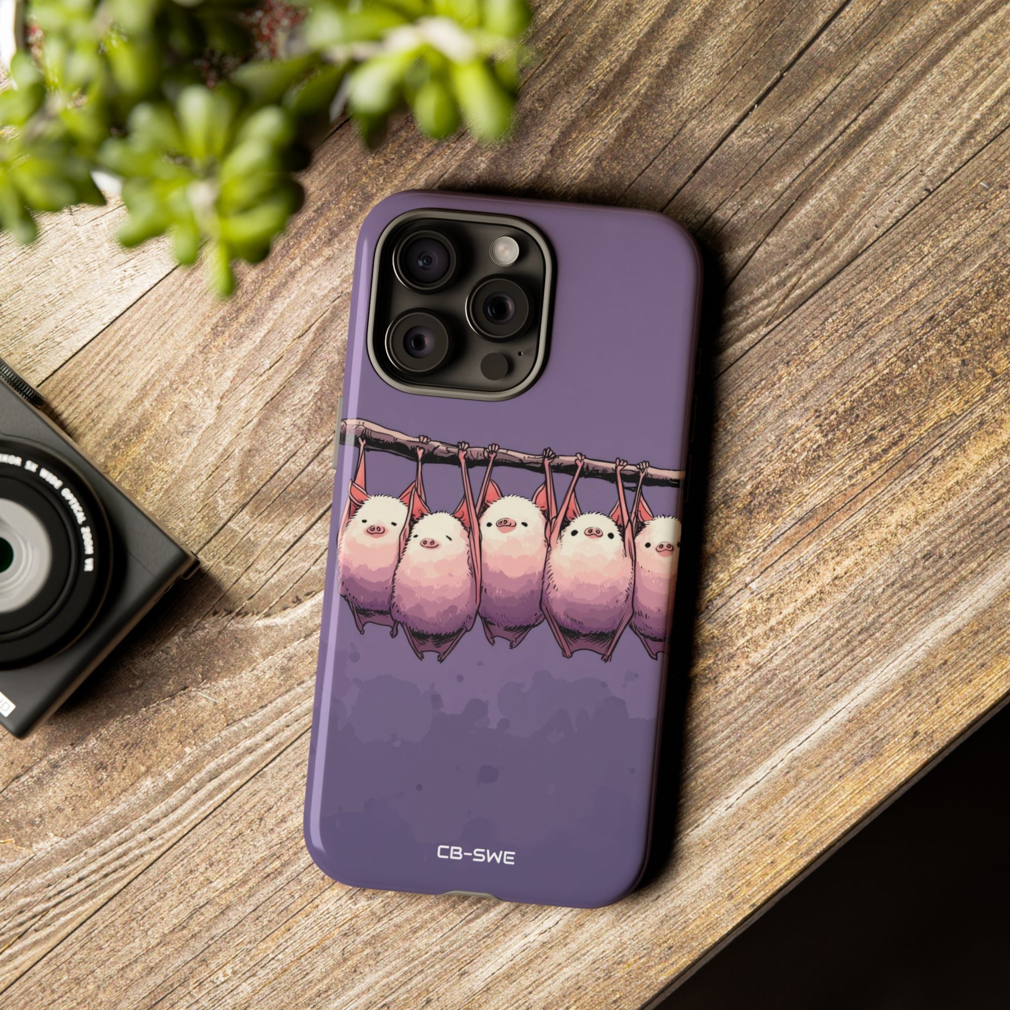 Bats Hang Playfully - iPhone Case