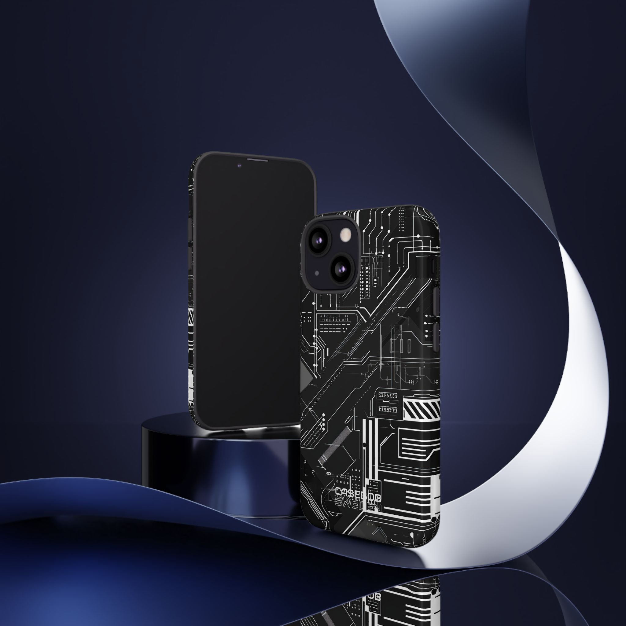Futuristic Circuit Grid iPhone 13 - Tough