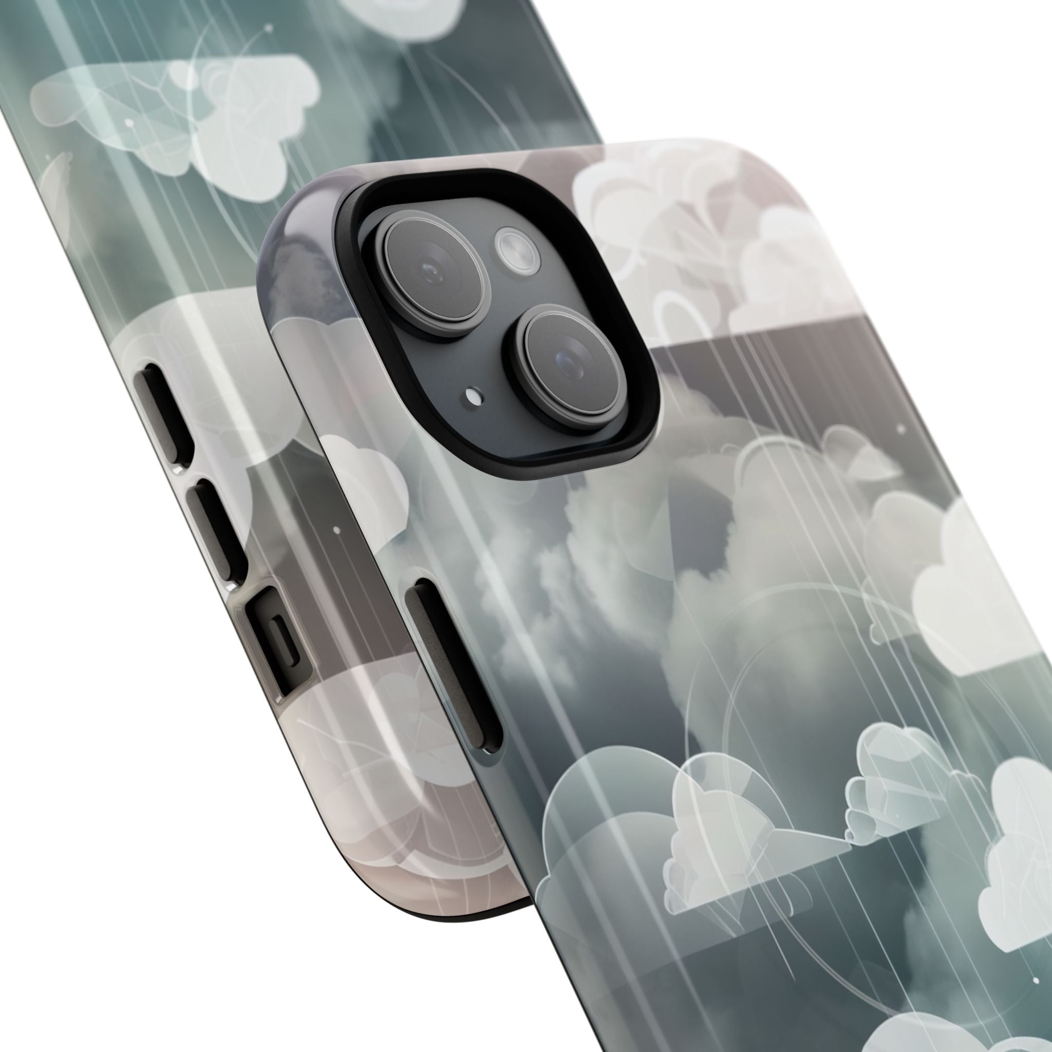 Silver Dream Clouds iPhone 15 - Tough+