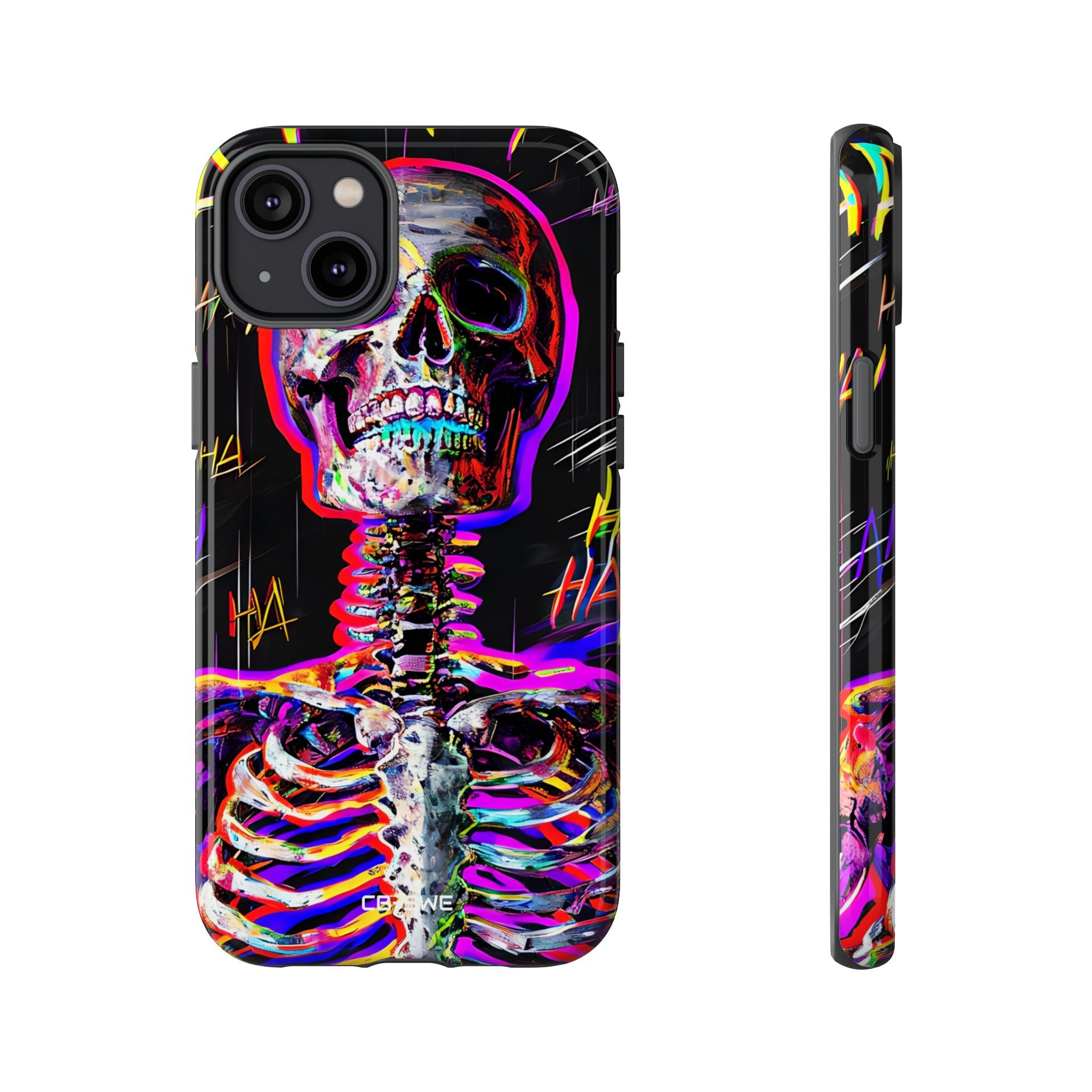 Neon Skeleton Chaos - iPhone Case