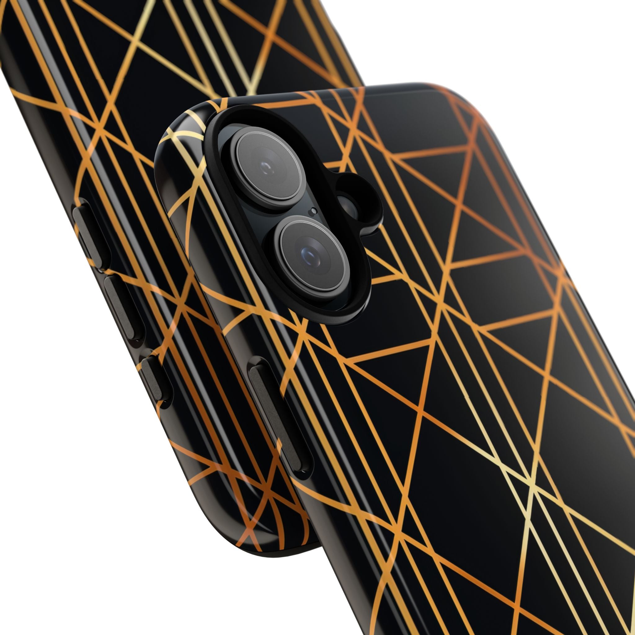 Golden Geometric Elegance iPhone 16 - Tough