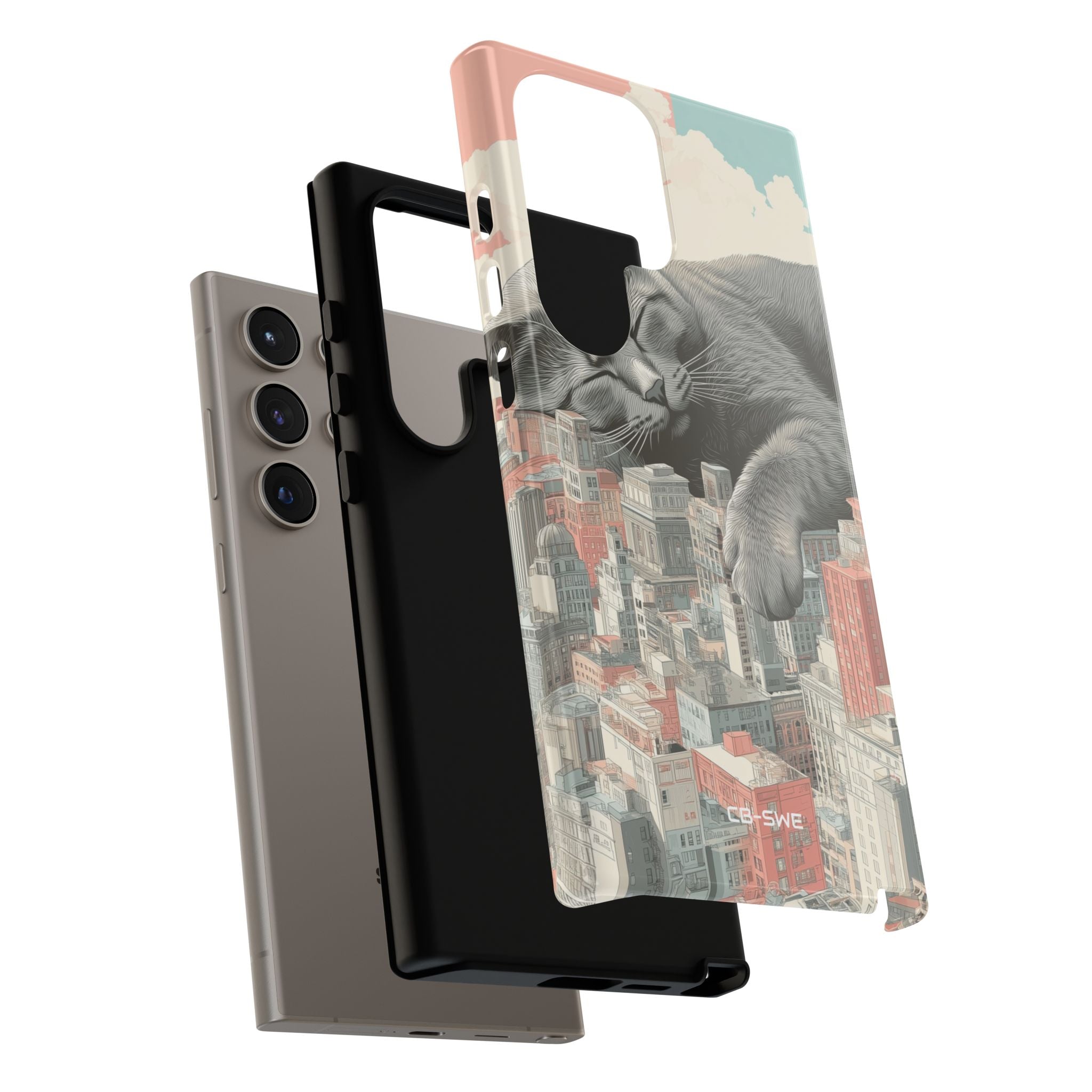 Cat Rests Over City - Samsung Case
