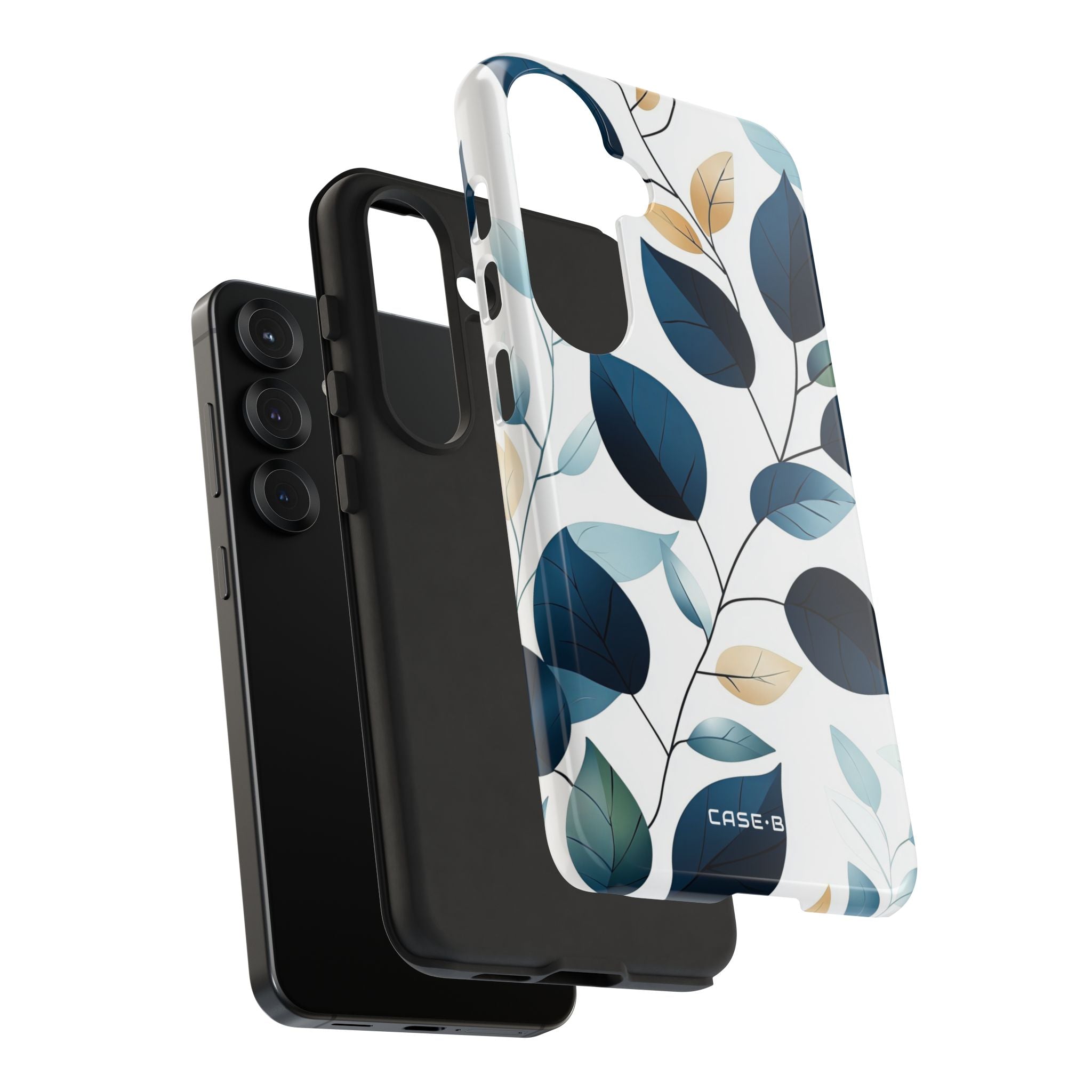 Navy Leaf Veins Samsung S25 Case - Tough