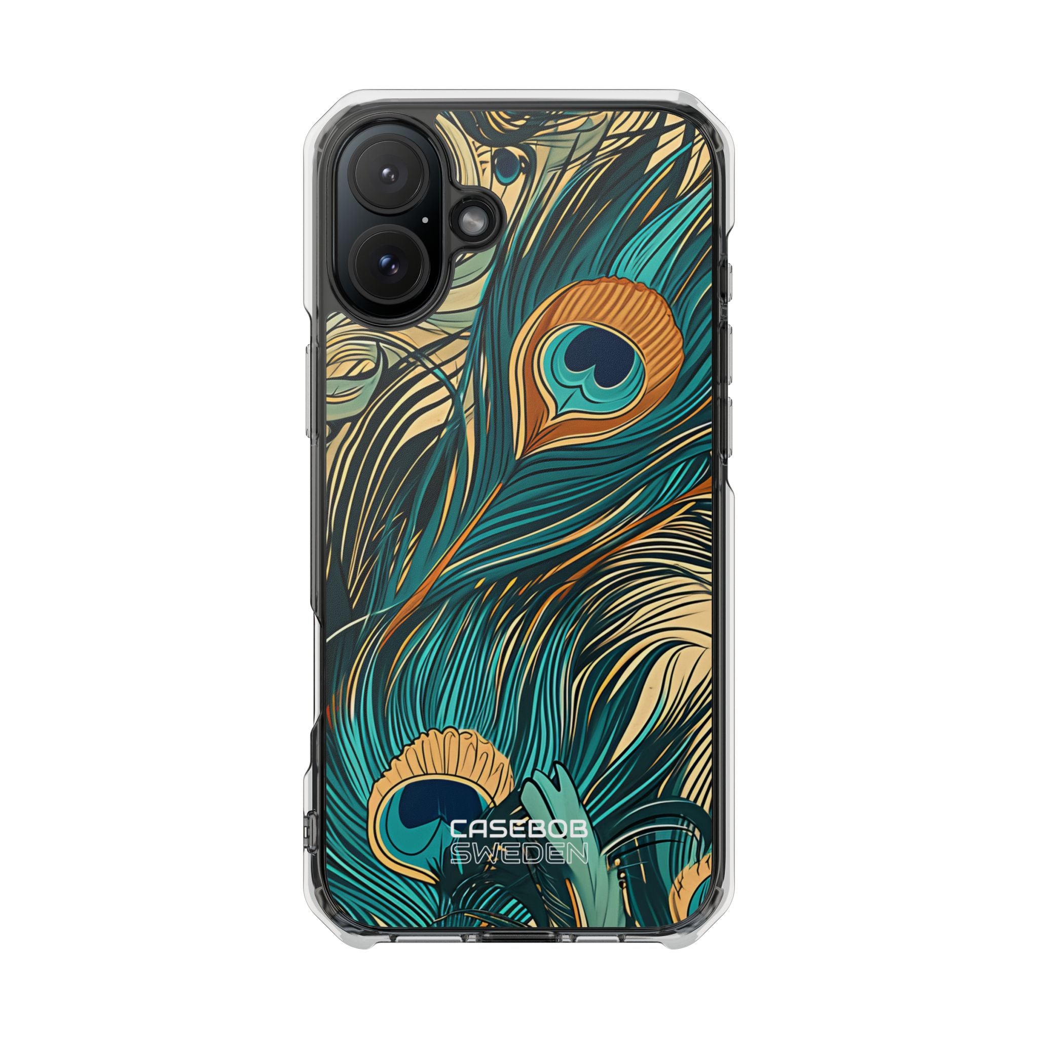 Peacock Feather Whirl iPhone 16 - Impact Clear+