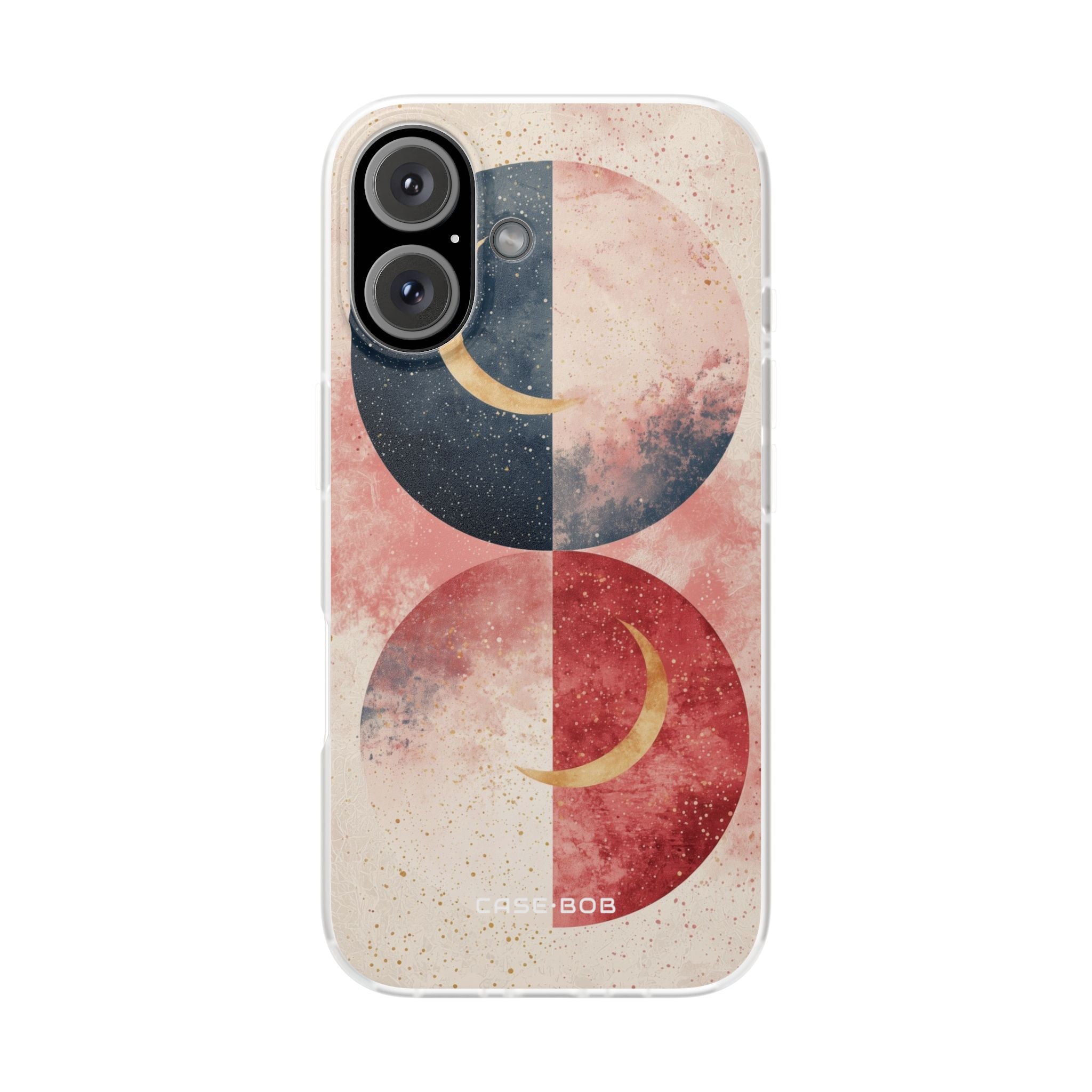 Golden Crescent Circles iPhone 16 Case - Soft
