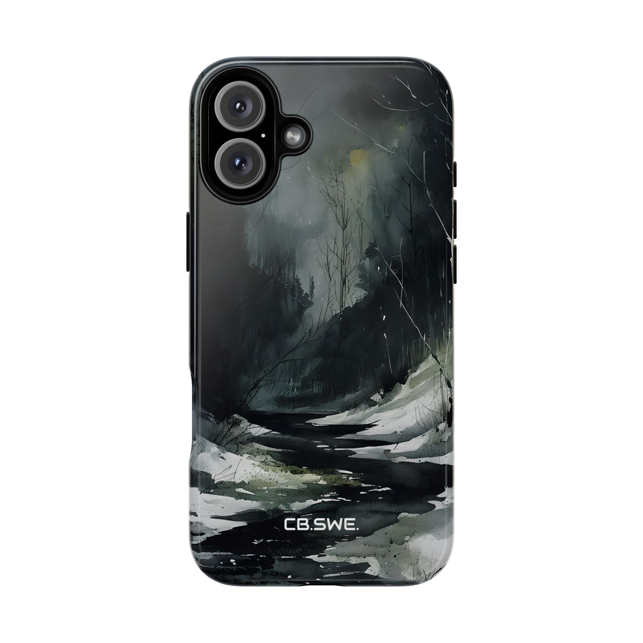 Moody Winter Landscape Watercolor Art Phone Cover iPhone 16 - Tough